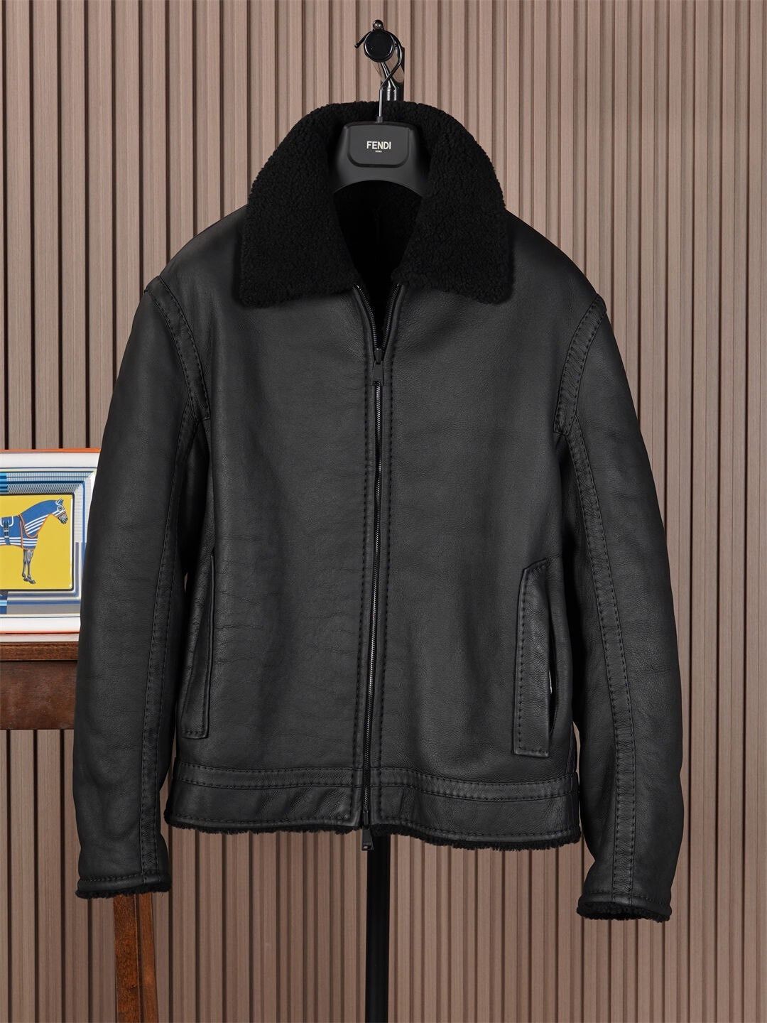 Fendi Fendi Men's Leather Fur Jacket Size US M / EU 48-50 / 2 - 3 Thumbnail