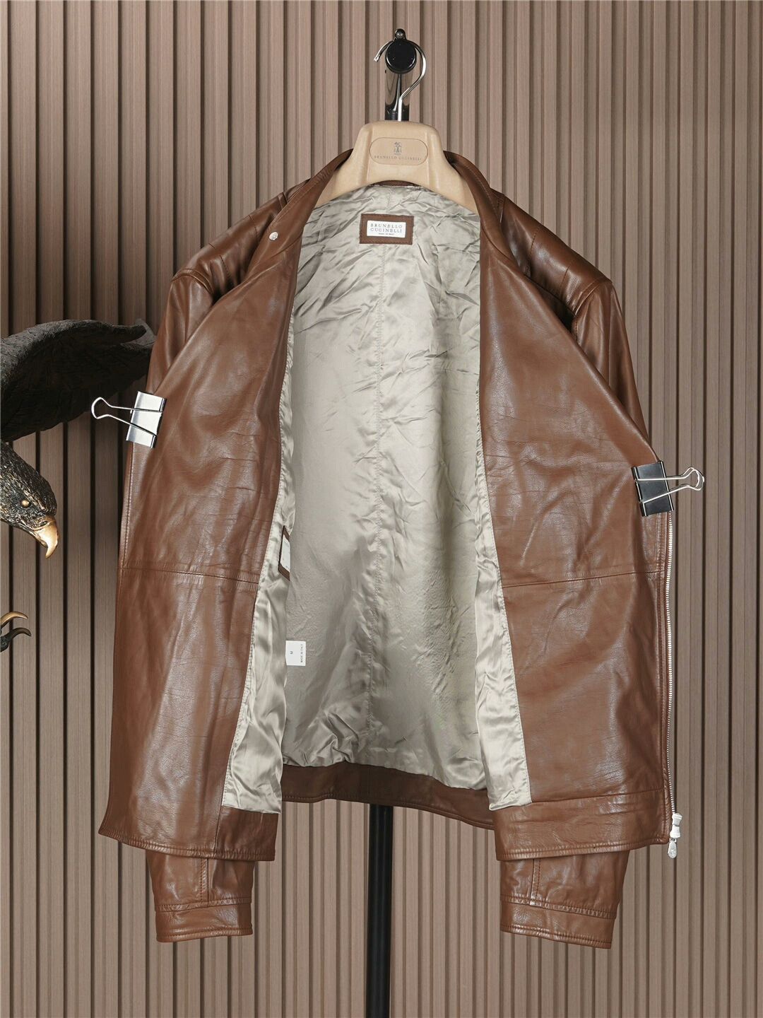 Brunello Cucinelli Brunello Cucinelli Men's Leather Jacket Size US M / EU 48-50 / 2 - 2 Thumbnail
