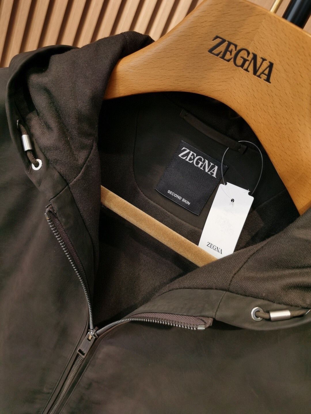 Ermenegildo Zegna Zegna Secondskin Brown Leather Jacket Size US M / EU 48-50 / 2 - 4 Thumbnail
