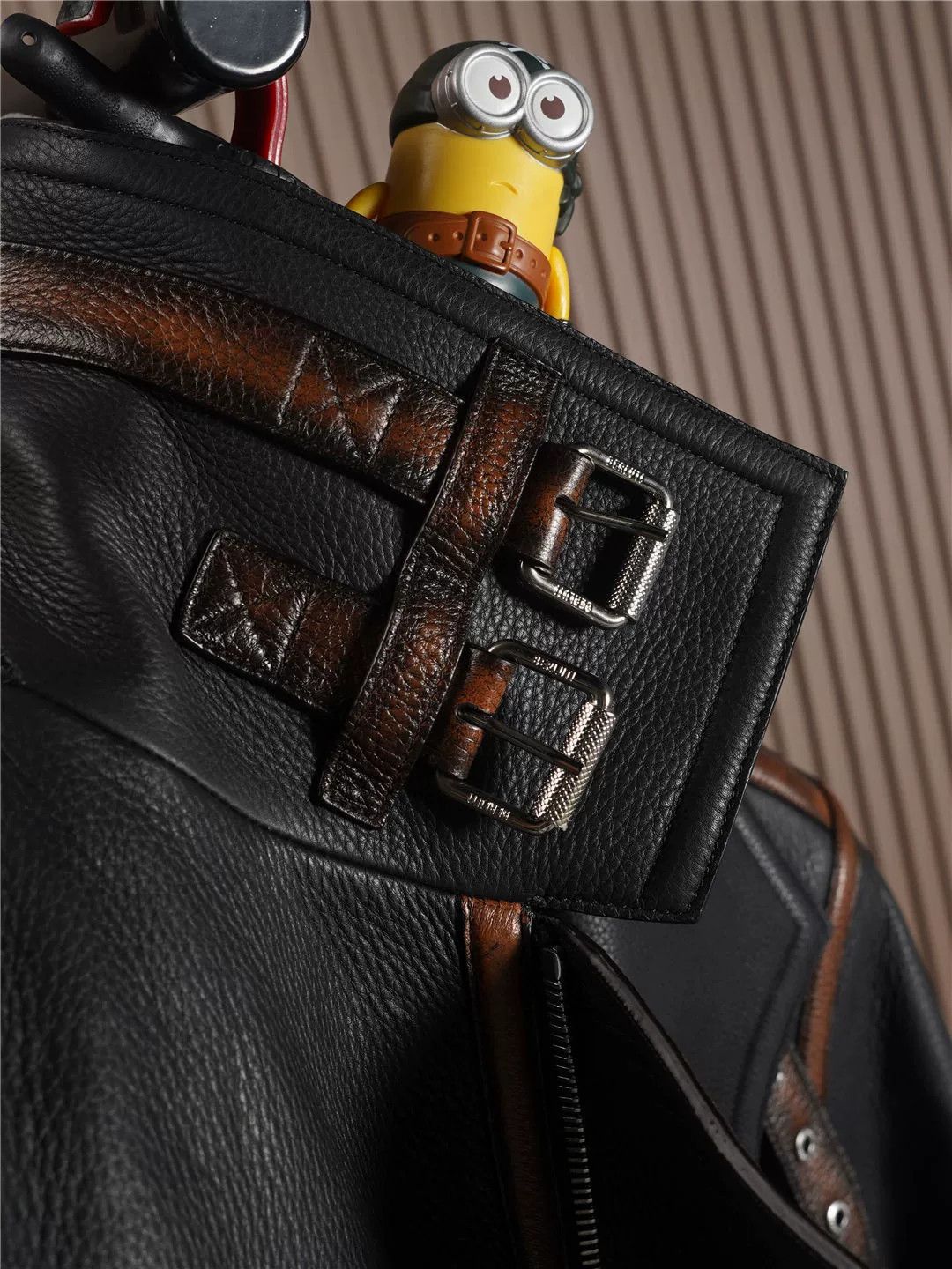 Berluti Berluti Black Leather Jacket with Color Detailing Size US S / EU 44-46 / 1 - 5 Thumbnail