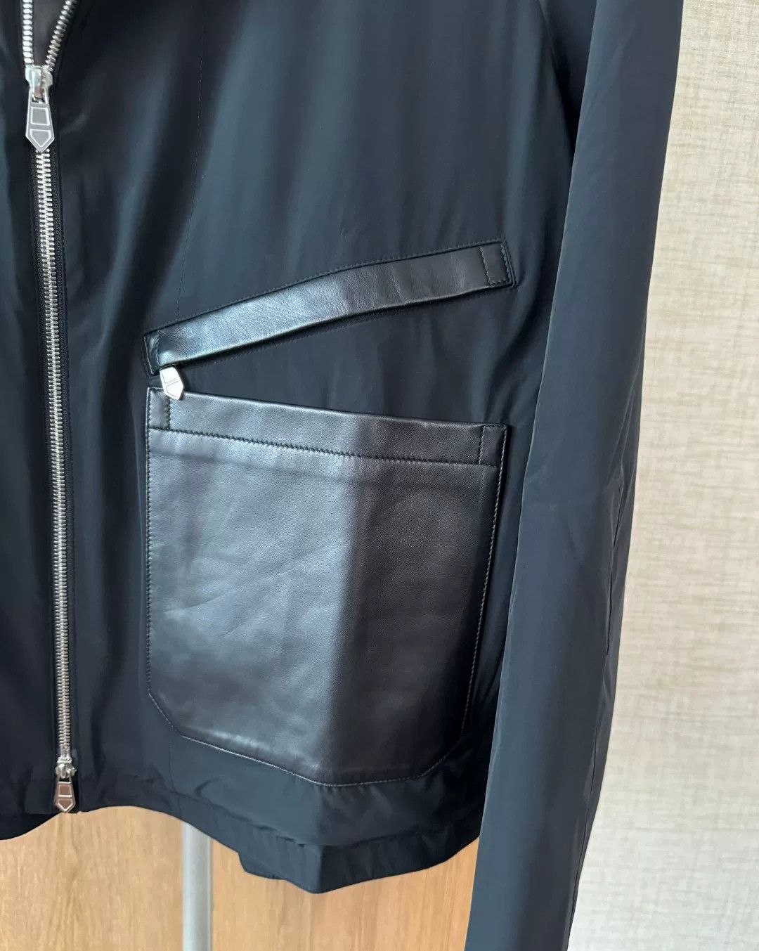 Hermes Hermes Men's Hooded Jacket with Leather Details Size US M / EU 48-50 / 2 - 7 Thumbnail