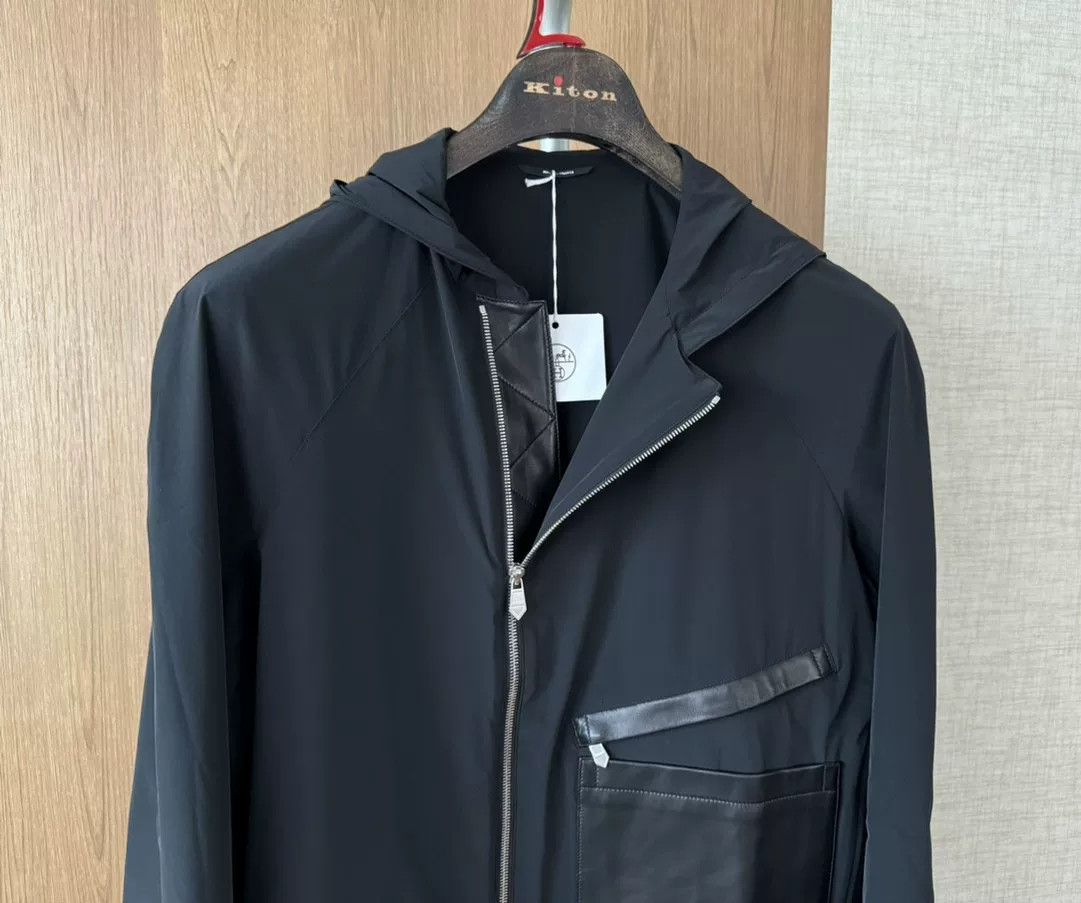 Hermes Hermes Men's Hooded Jacket with Leather Details Size US M / EU 48-50 / 2 - 4 Thumbnail