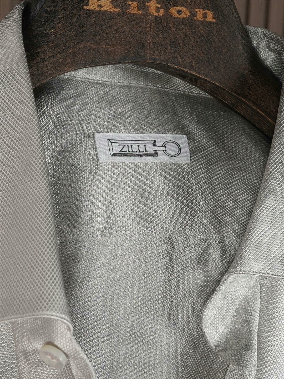 Zilli ZILLI Silk Shirt with Mother-of-Pearl Buttons Size US M / EU 48-50 / 2 - 4 Thumbnail