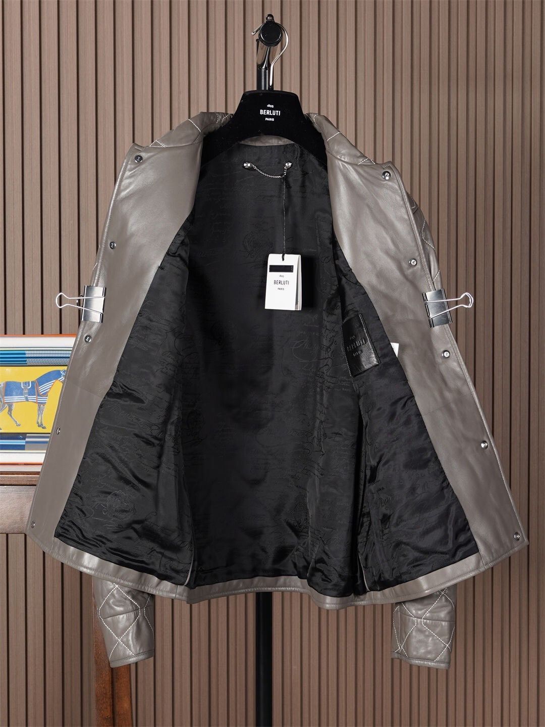 Berluti Berluti Gray Leather Jacket Size US M / EU 48-50 / 2 - 3 Thumbnail