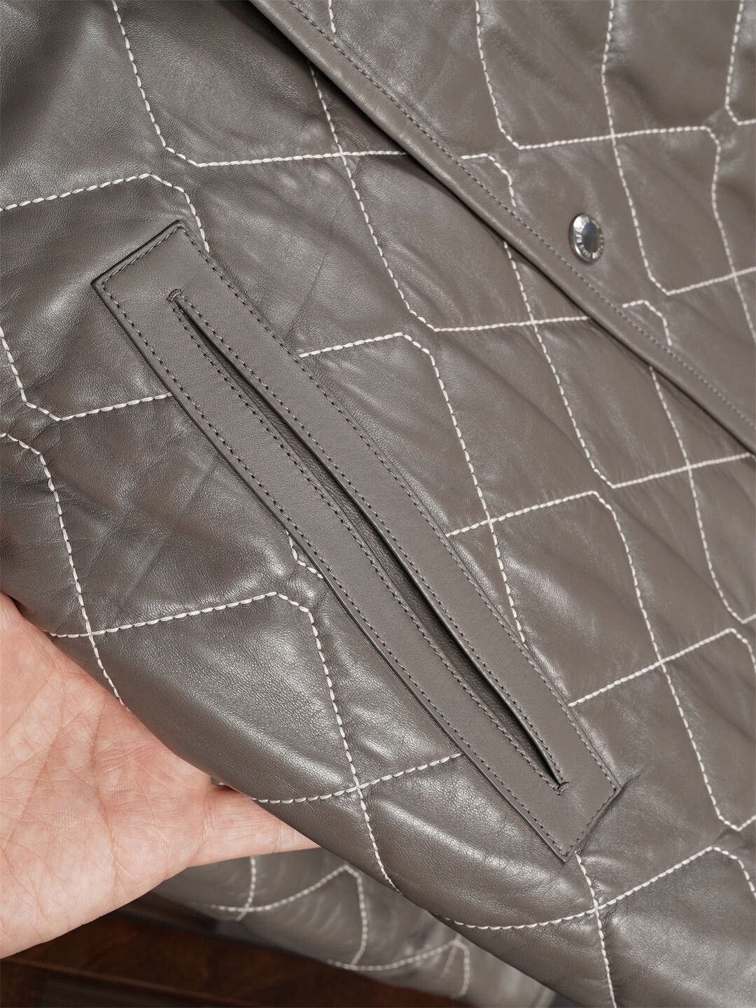 Berluti Berluti Gray Leather Jacket Size US M / EU 48-50 / 2 - 6 Thumbnail