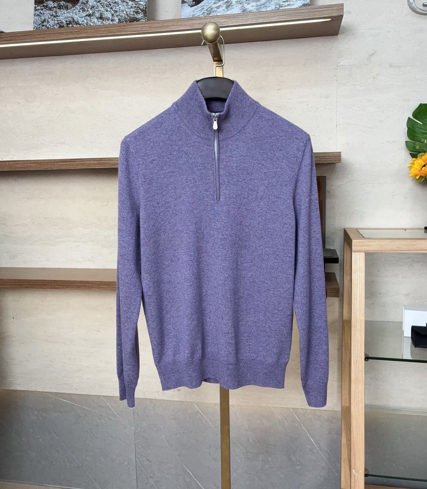 Brunello Cucinelli Brunello Cucinelli Purple Cashmere Sweater Size US M / EU 48-50 / 2 - 3 Thumbnail