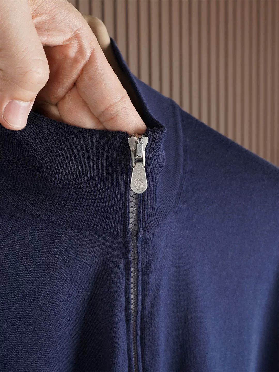Brunello Cucinelli Navy Cotton Knit Cardigan Jacket Size US M / EU 48-50 / 2 - 4 Thumbnail