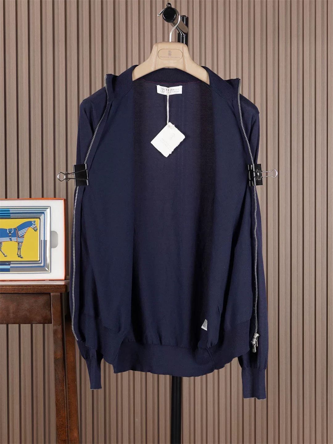 Brunello Cucinelli Navy Cotton Knit Cardigan Jacket Size US M / EU 48-50 / 2 - 3 Thumbnail