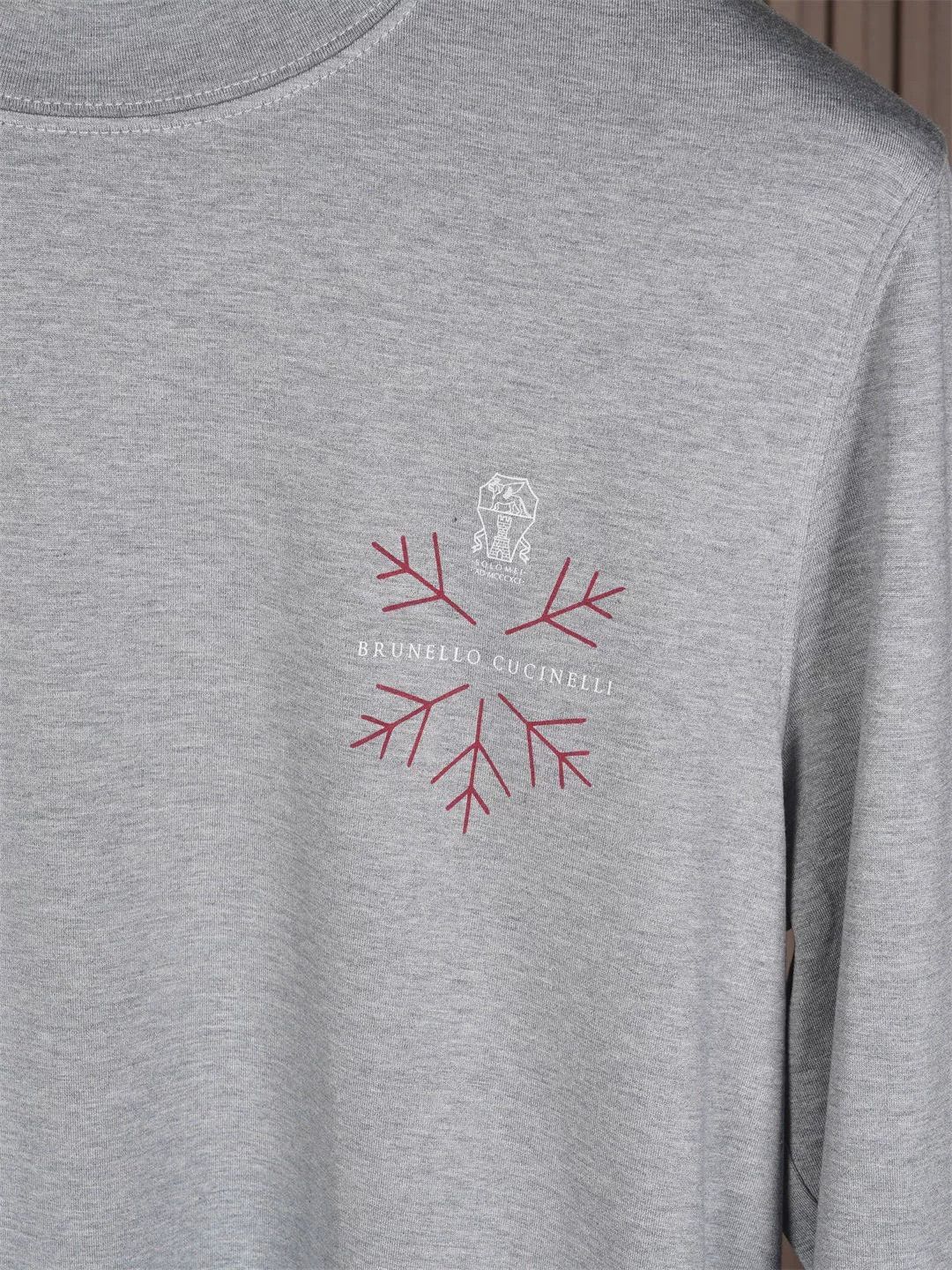 Brunello Cucinelli Brunello Cucinelli Men's Gray Long Sleeve Tee Size US M / EU 48-50 / 2 - 4 Thumbnail
