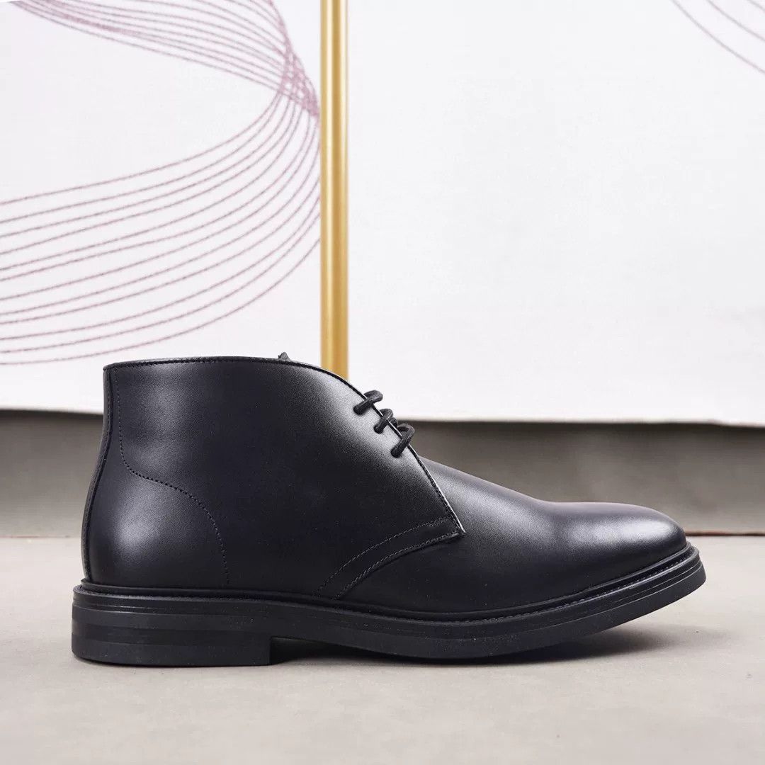 Testoni Black Leather Chukka Boots by A Testoni Size US 11 / EU 44 - 4 Thumbnail