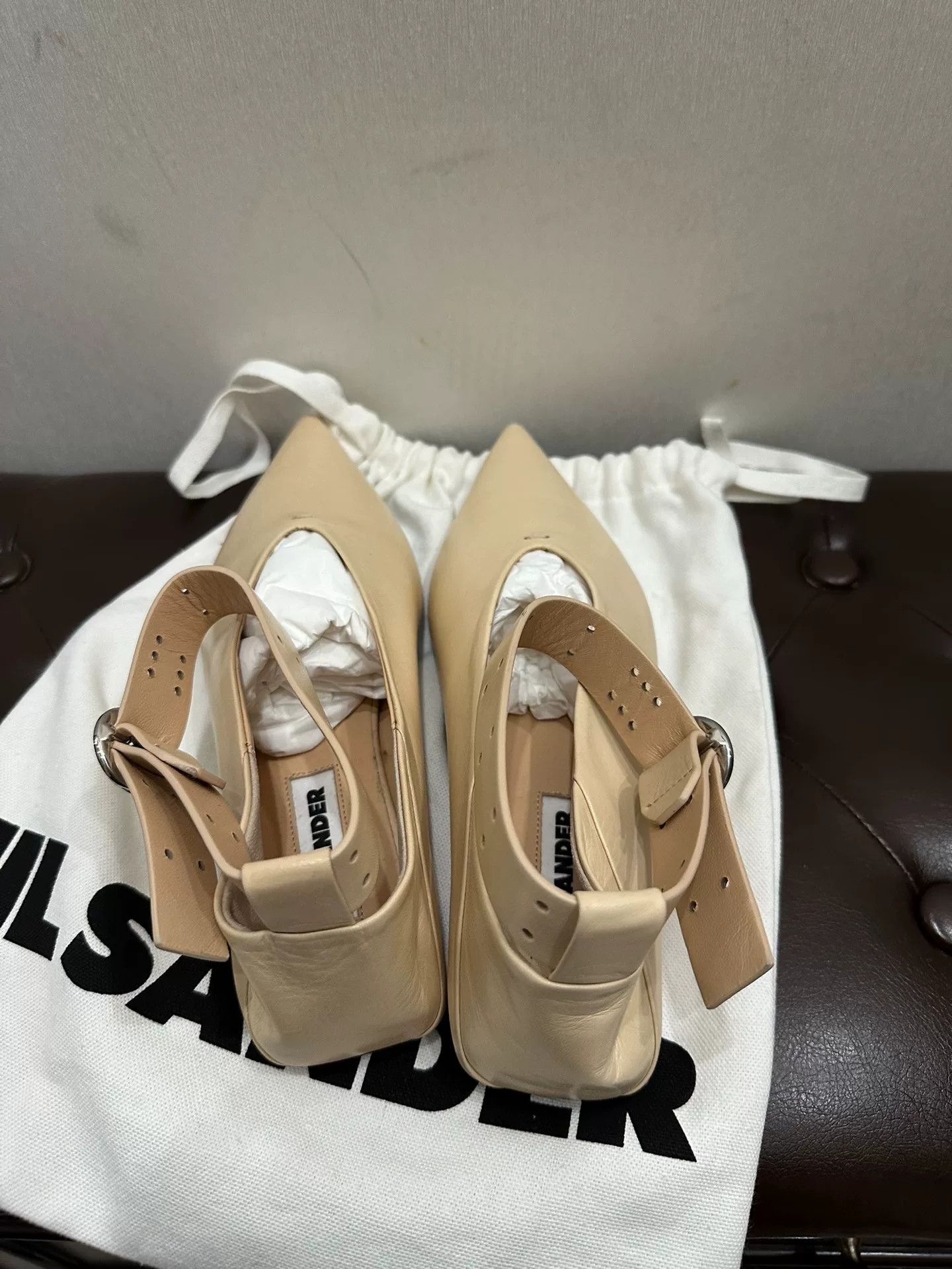 Jil Sander Jil Sander Beige Pointed Flats Size 37 Size US 6 / IT 36 - 6 Thumbnail