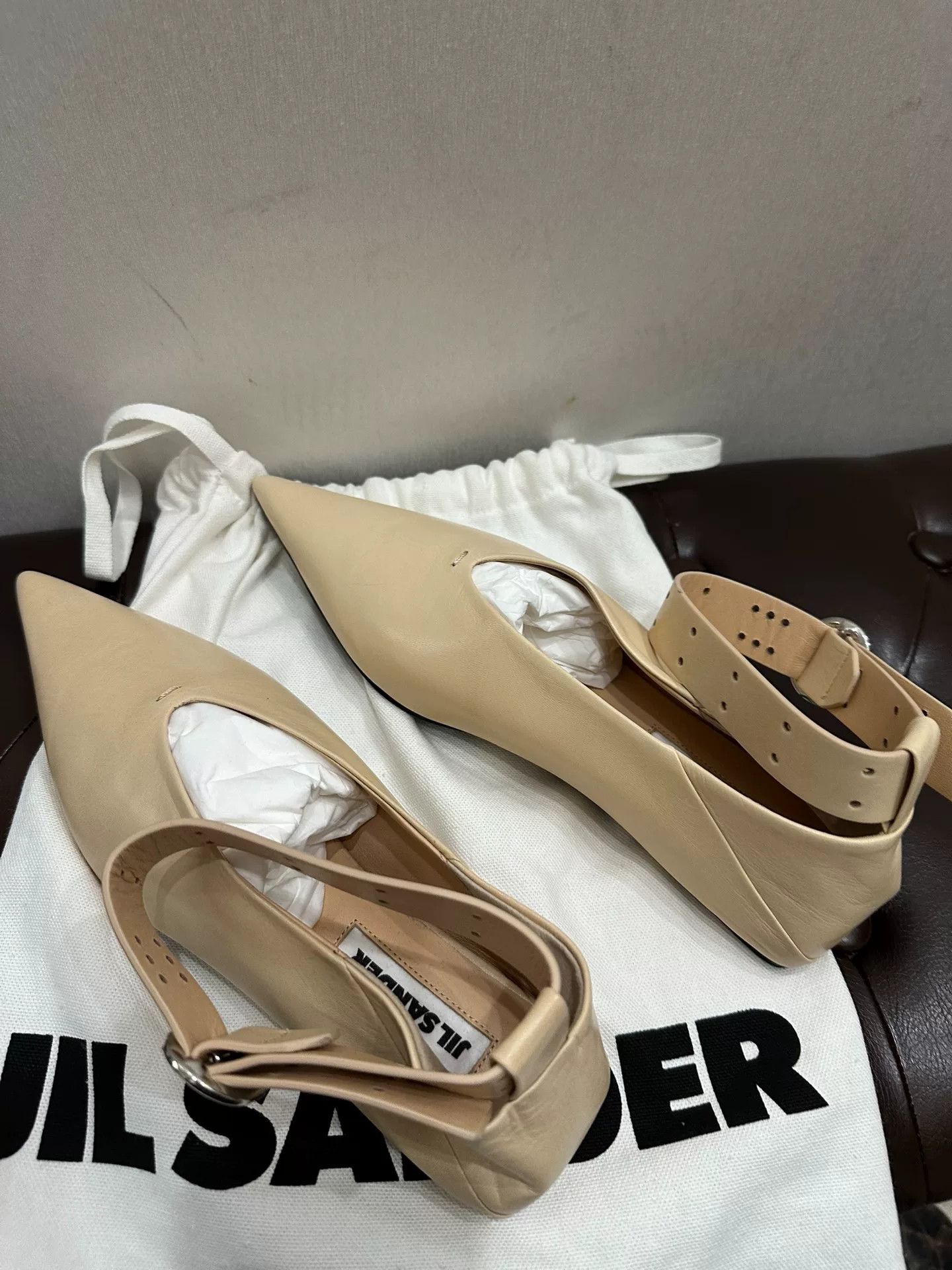 Jil Sander Jil Sander Beige Pointed Flats Size 37 Size US 6 / IT 36 - 9 Thumbnail