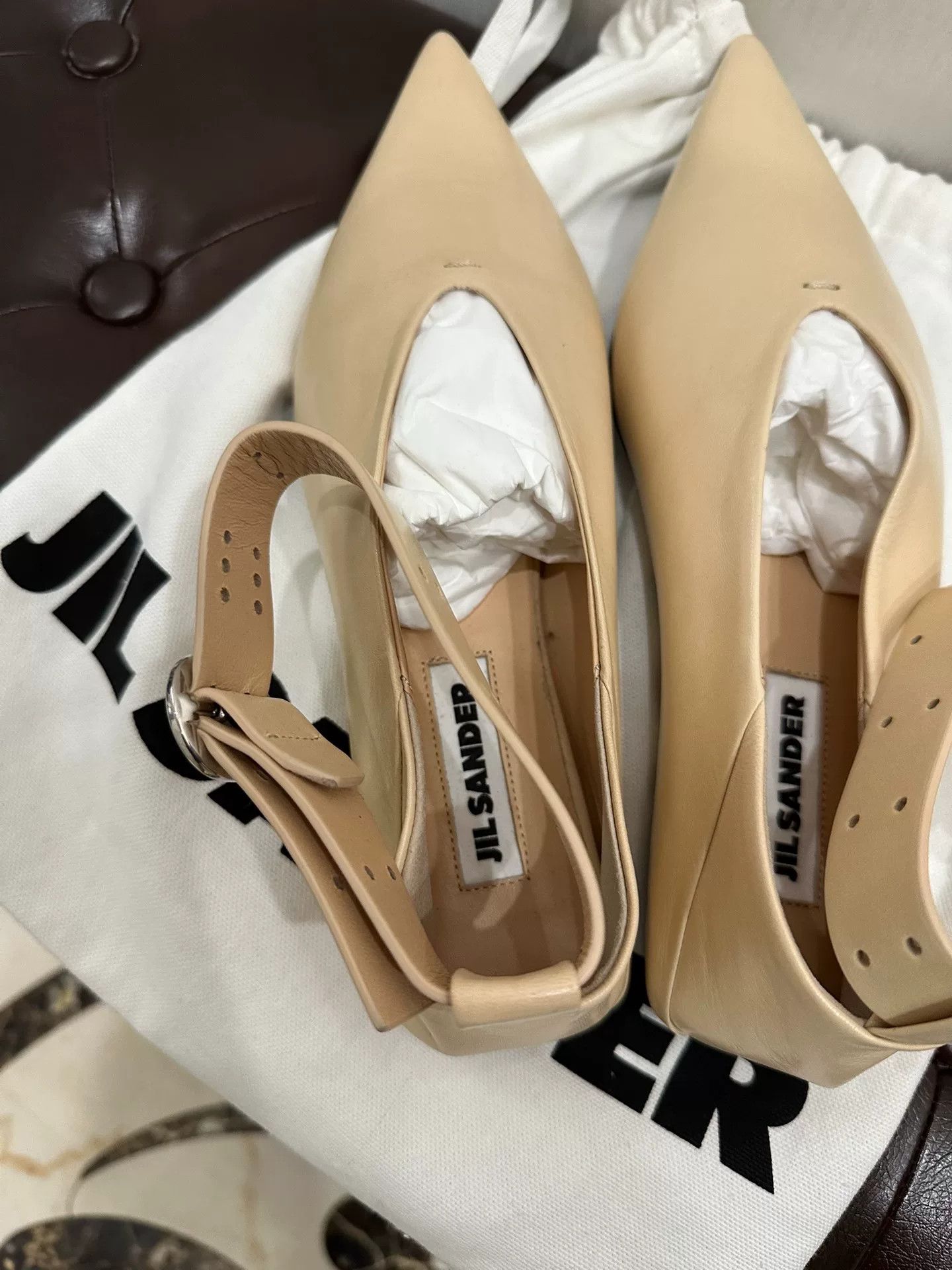 Jil Sander Jil Sander Beige Pointed Flats Size 37 Size US 6 / IT 36 - 4 Thumbnail