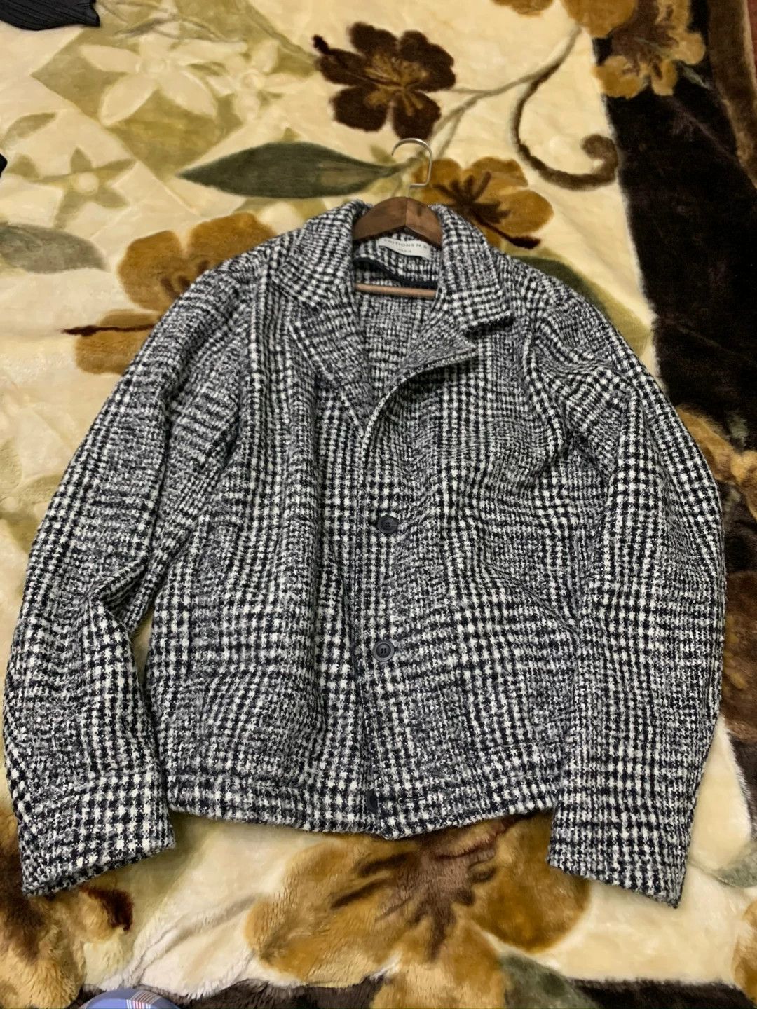 Editions M.R Men's Wool Coat with Check Pattern Size US M / EU 48-50 / 2 - 5 Thumbnail