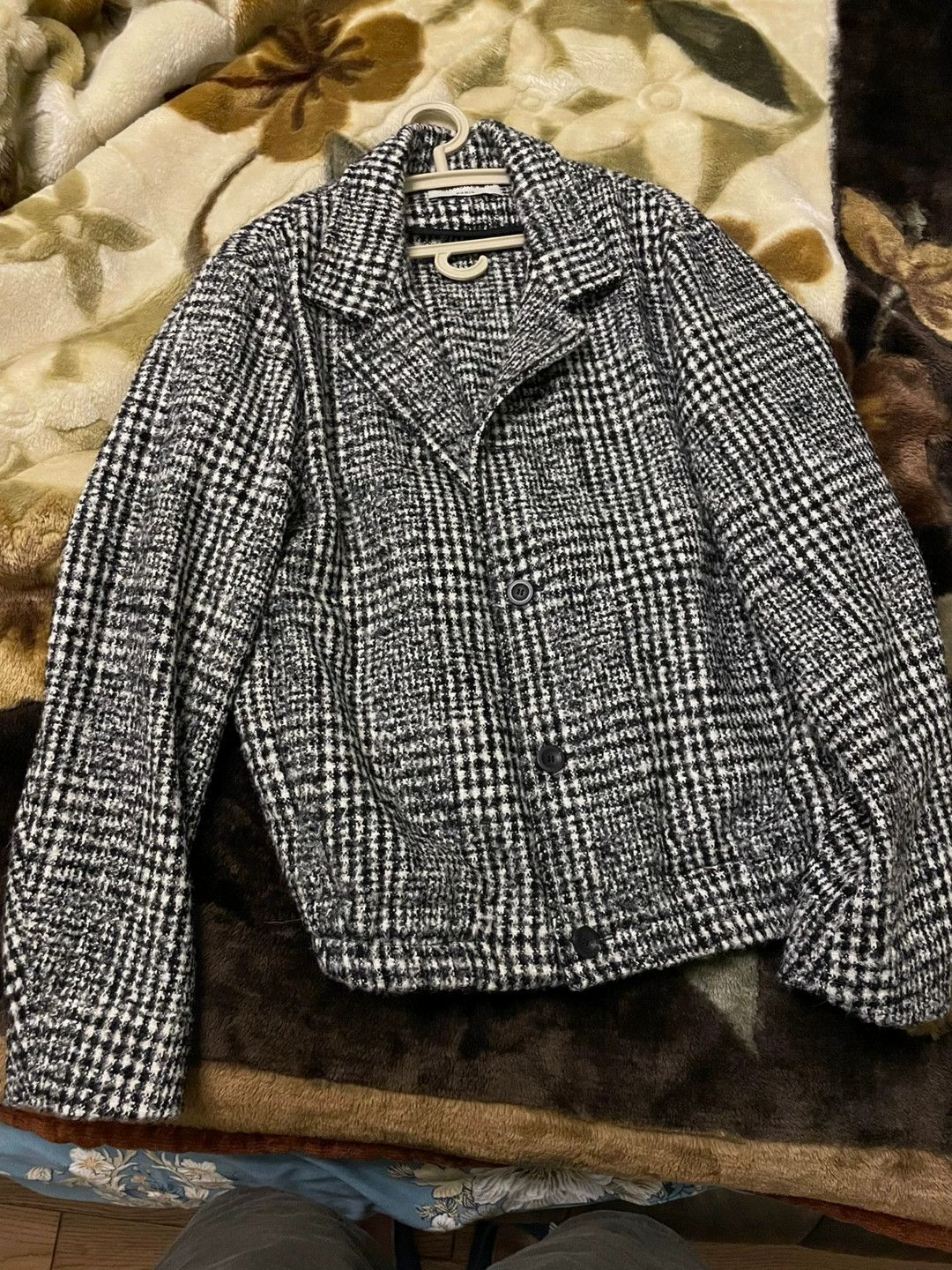 Editions M.R Men's Wool Coat with Check Pattern Size US M / EU 48-50 / 2 - 6 Thumbnail