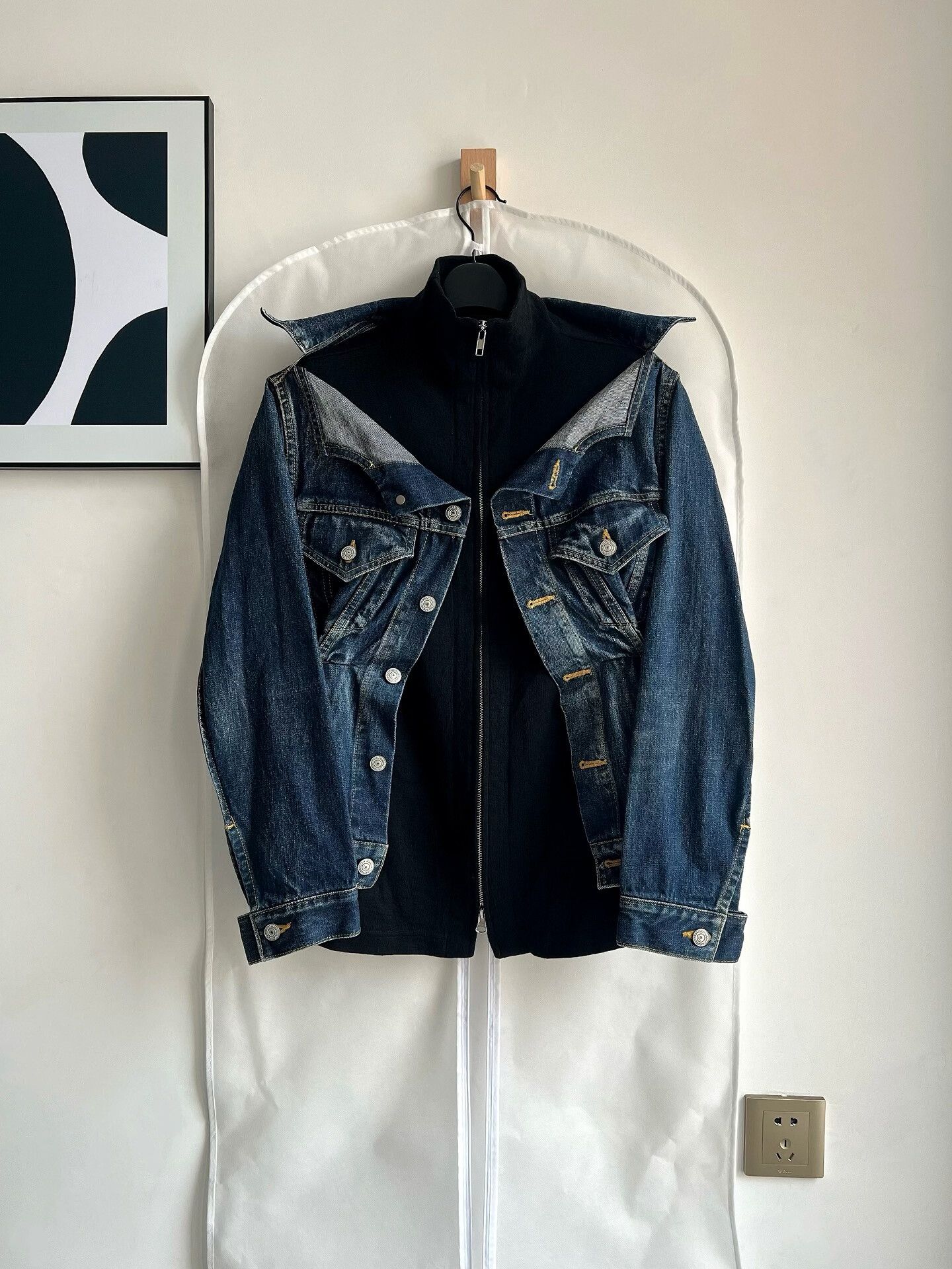 Yohji Yamamoto Yohji Yamamoto Denim Layered Jacket Size M / US 6-8 / IT 42-44 - 2 Thumbnail