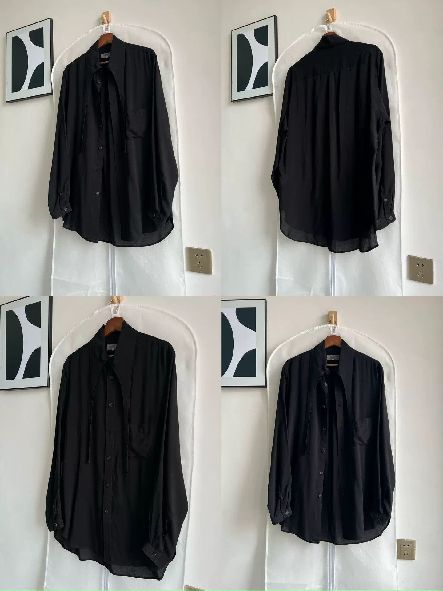 Yohji Yamamoto Yohji Yamamoto Black Tencel Shirt Size US M / EU 48-50 / 2 - 8 Thumbnail