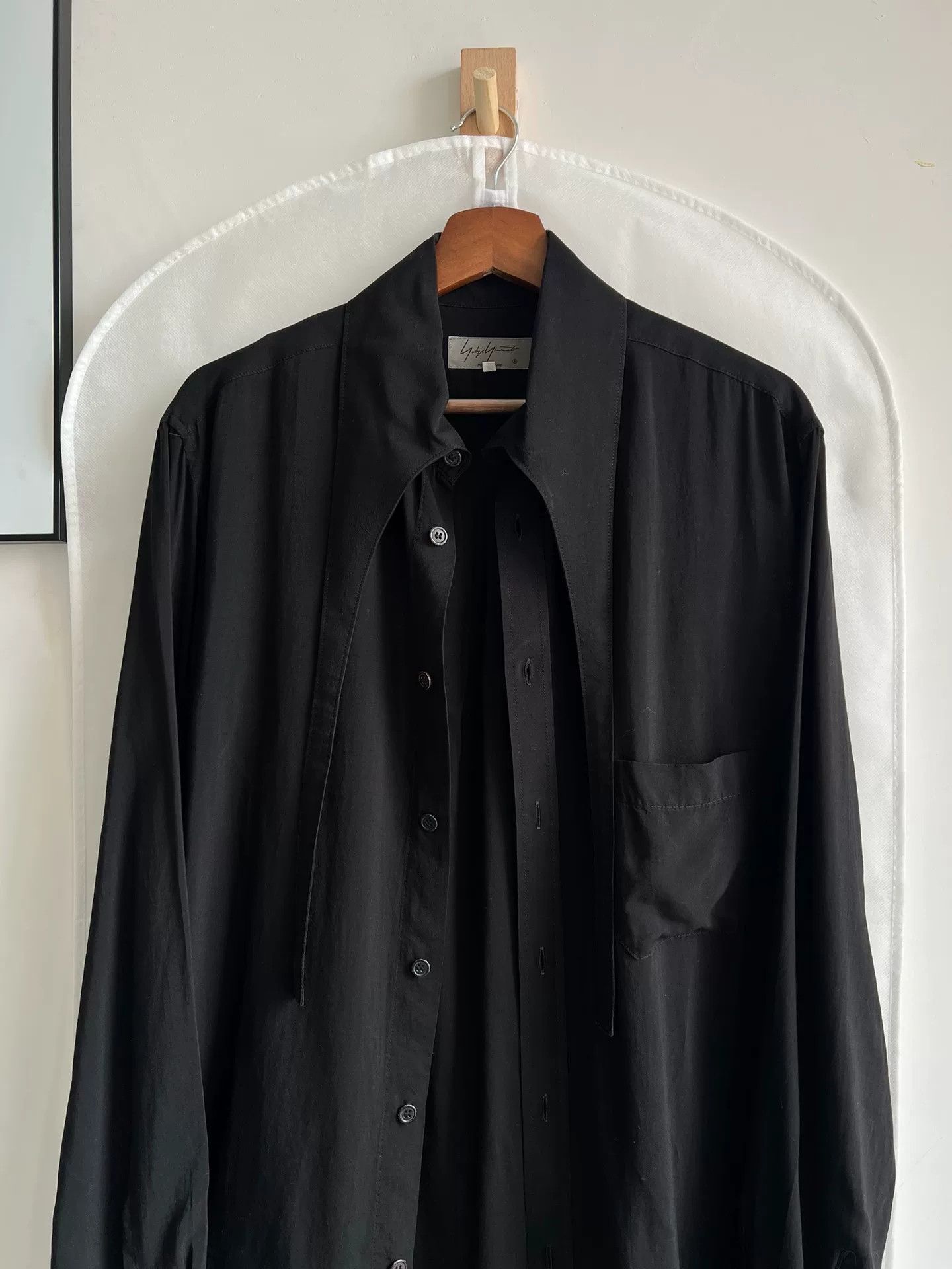Yohji Yamamoto Yohji Yamamoto Black Tencel Shirt Size US M / EU 48-50 / 2 - 5 Thumbnail