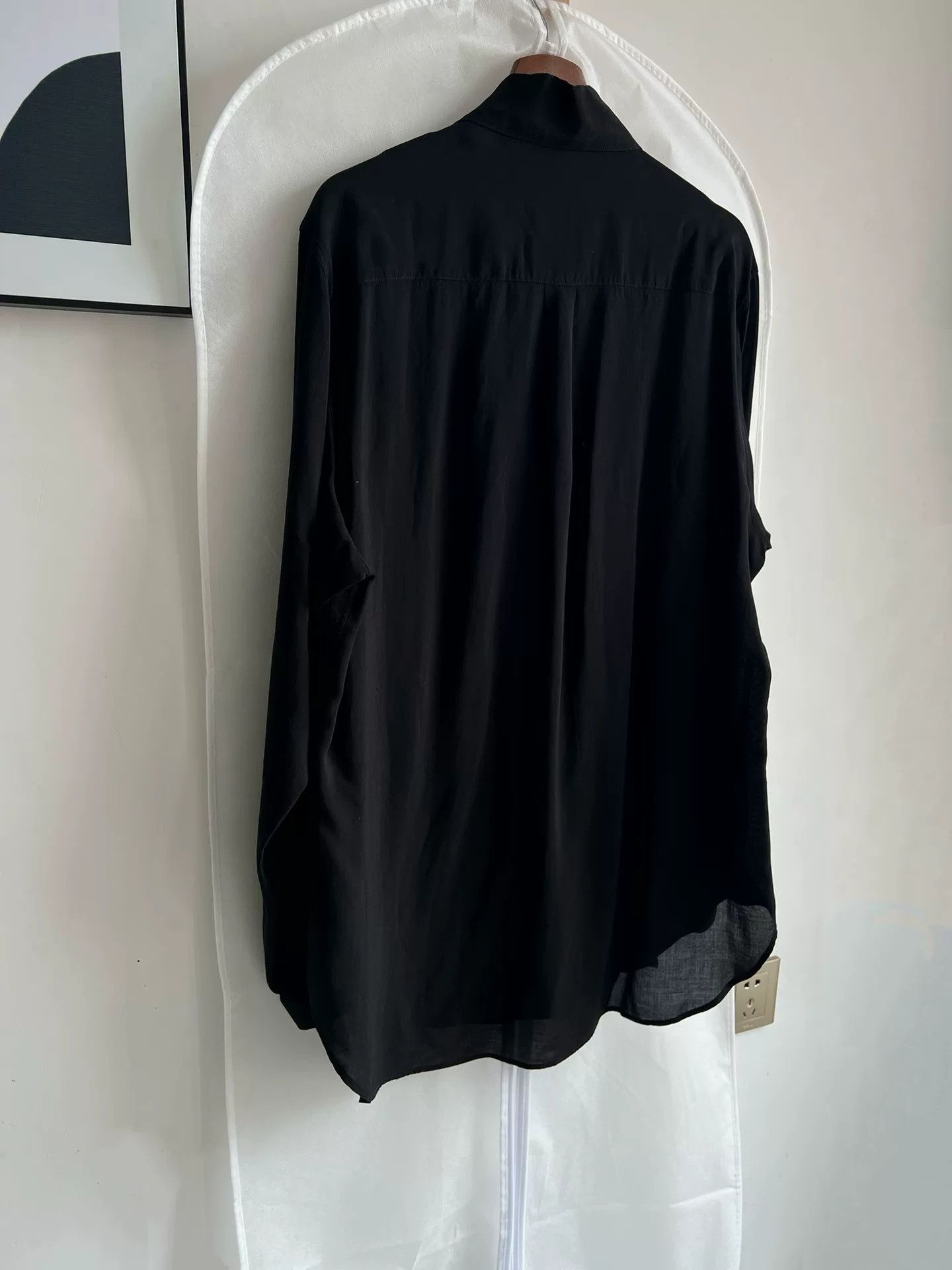 Yohji Yamamoto Yohji Yamamoto Black Tencel Shirt Size US M / EU 48-50 / 2 - 7 Thumbnail