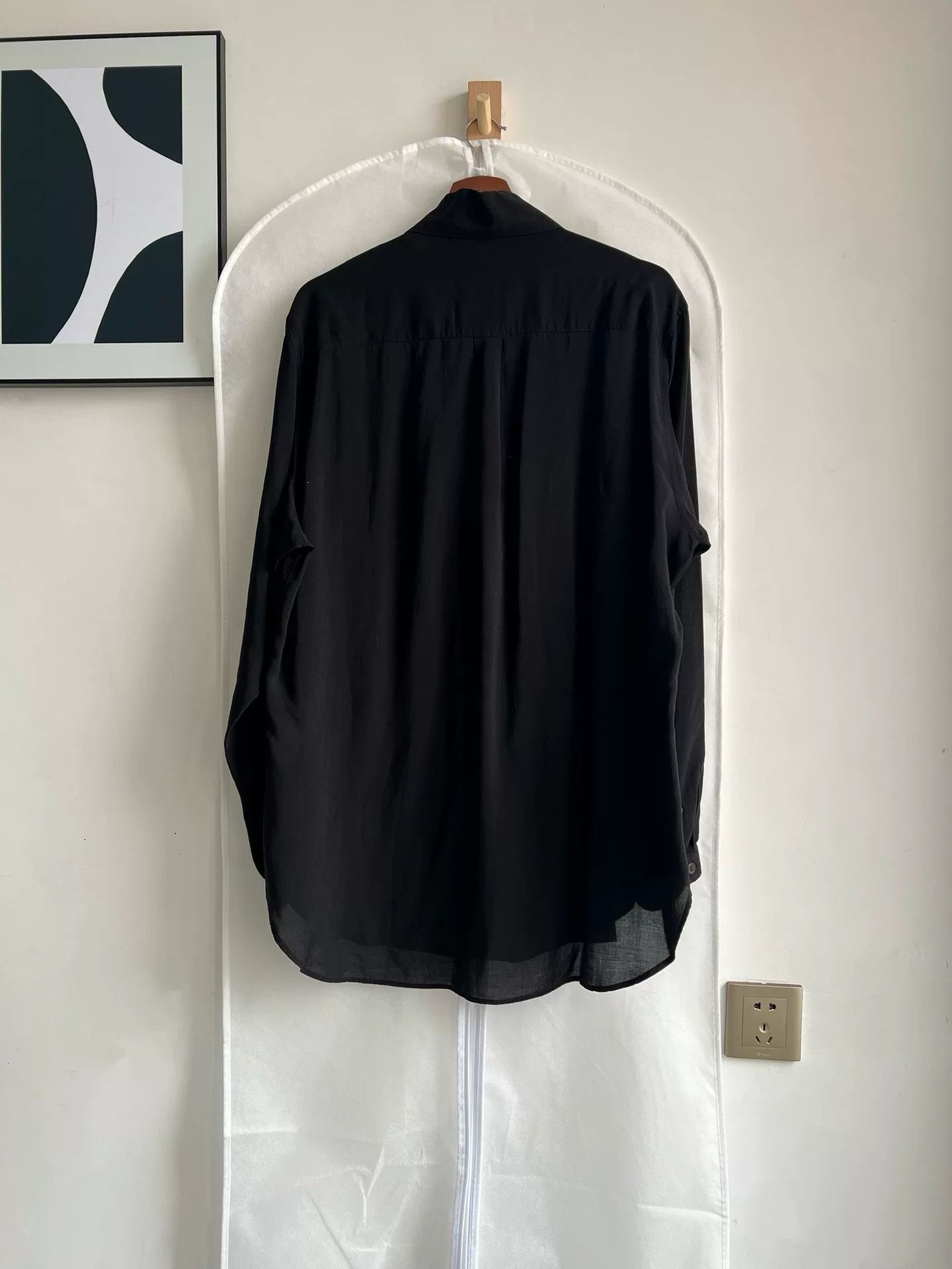 Yohji Yamamoto Yohji Yamamoto Black Tencel Shirt Size US M / EU 48-50 / 2 - 4 Thumbnail