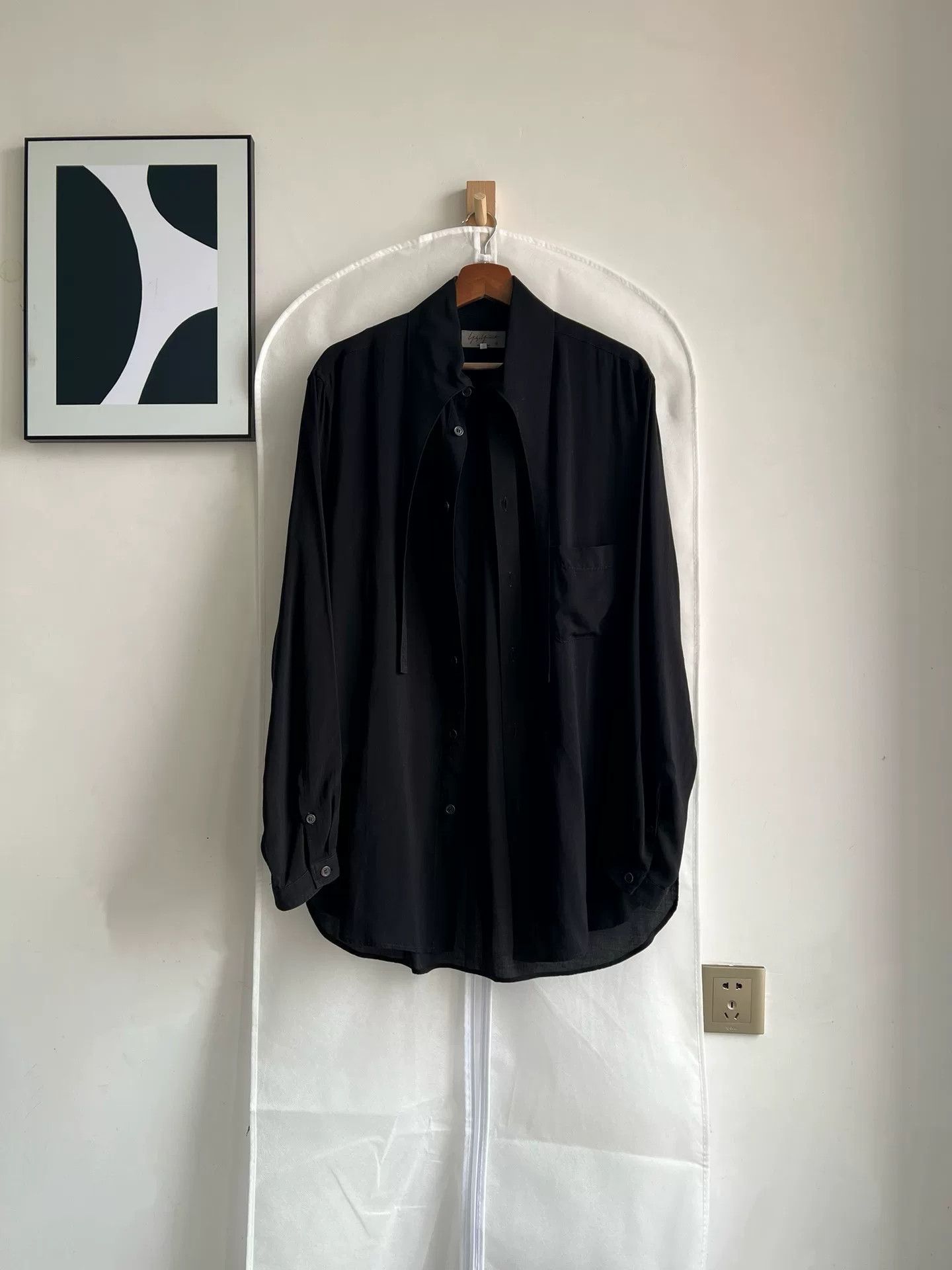 Yohji Yamamoto Yohji Yamamoto Black Tencel Shirt Size US M / EU 48-50 / 2 - 2 Thumbnail