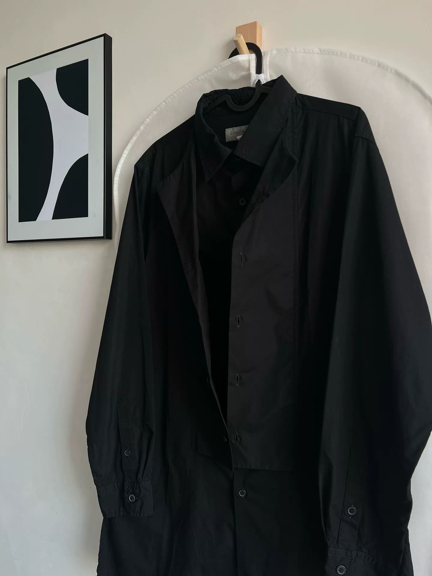 Yohji Yamamoto Yohji Yamamoto Black Button-Up Shirt Size US L / EU 52-54 / 3 - 7 Thumbnail