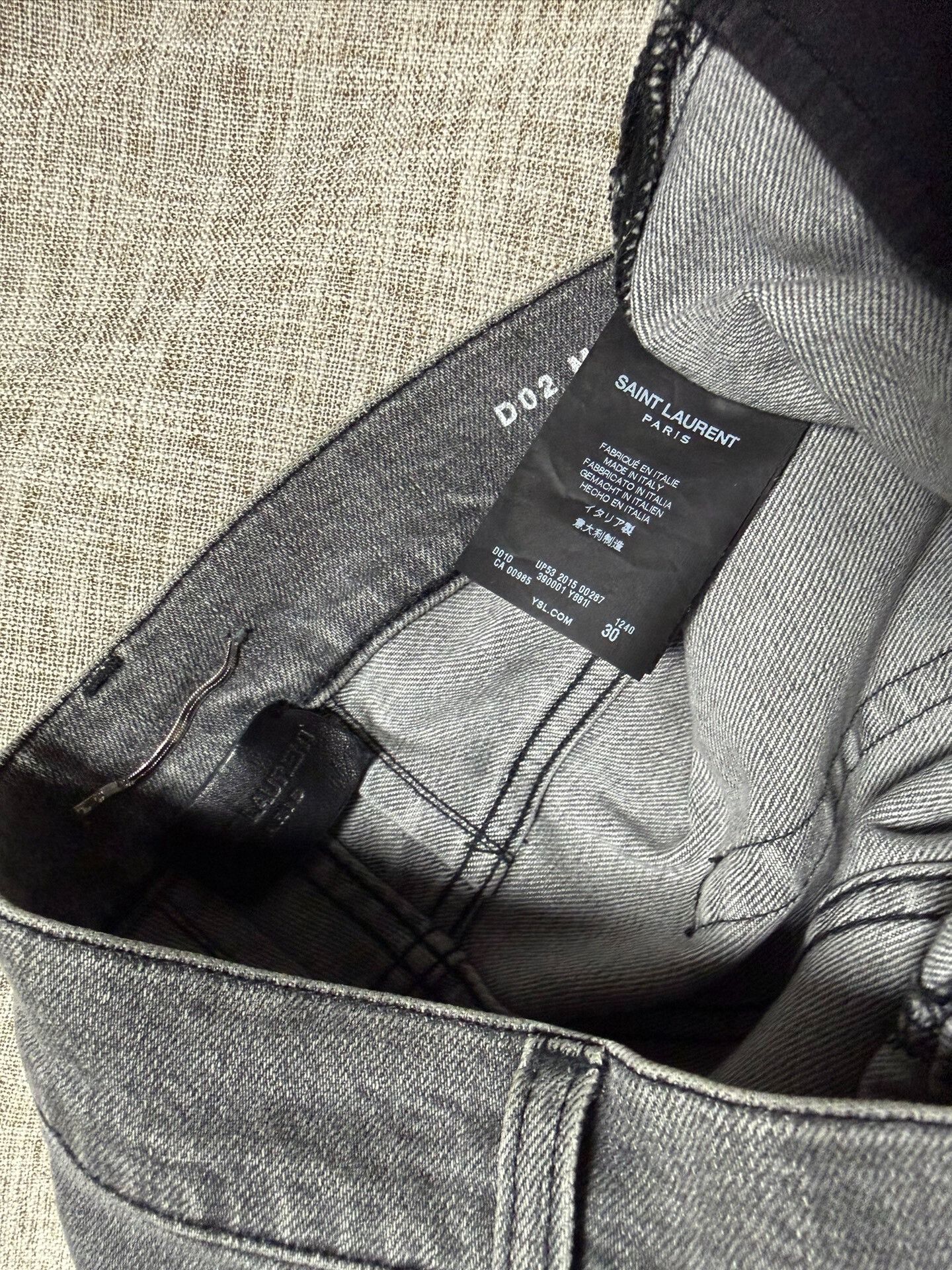 Saint Laurent Paris Saint Laurent Gray Wash Denim Pants Size US 30 / EU 46 - 3 Thumbnail