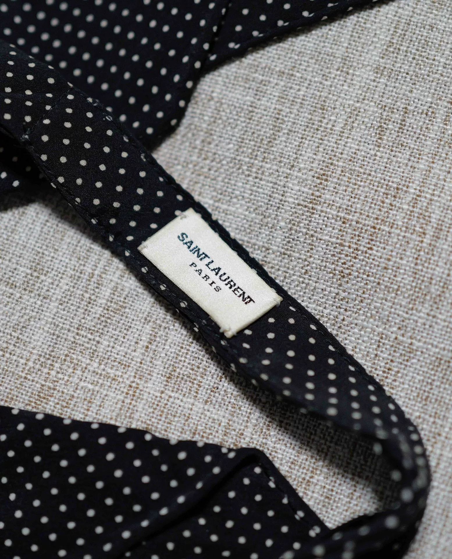 Saint Laurent Paris Black Silk Polka Dot Bow Tie Size ONE SIZE - 2 Thumbnail