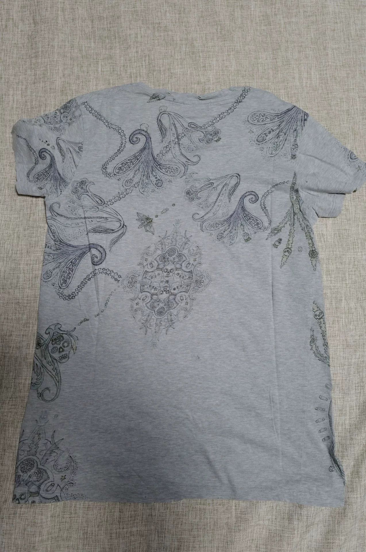 Balmain Balmain Gray Hand-painted Paisley Distressed T-shirt Size US S / EU 44-46 / 1 - 2 Thumbnail