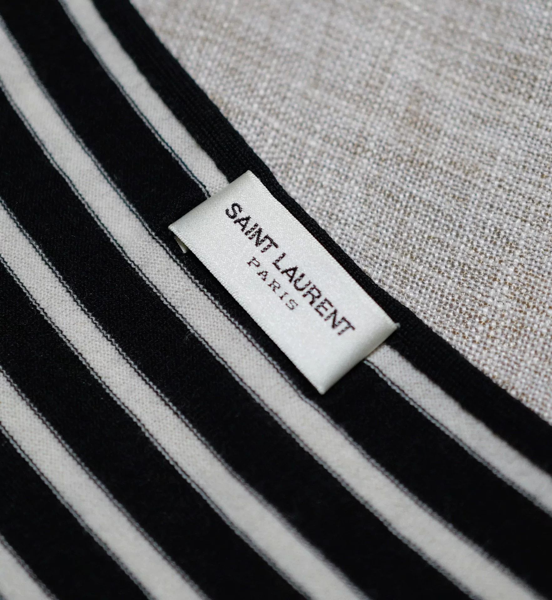 Saint Laurent Paris Saint Laurent Striped Merino Wool Pocket Tee Size US S / EU 44-46 / 1 - 3 Thumbnail