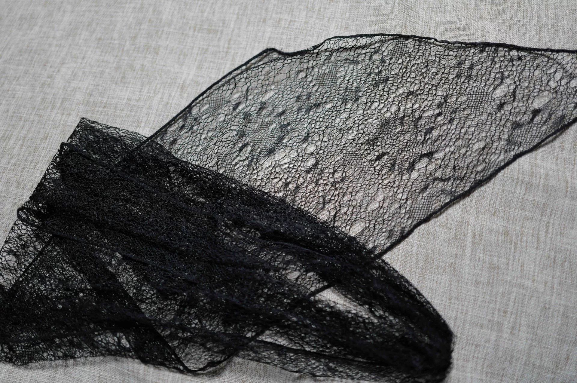 Saint Laurent Paris Saint Laurent Black Lace Bow Tie Scarf Size ONE SIZE - 2 Thumbnail