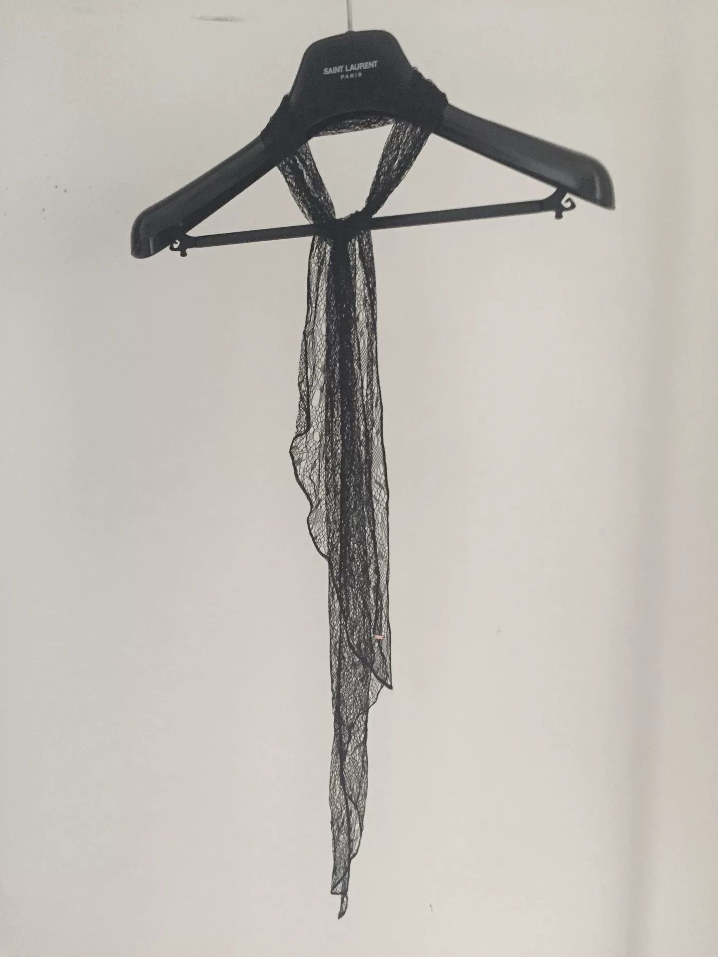 Saint Laurent Paris Saint Laurent Black Lace Bow Tie Scarf Size ONE SIZE - 4 Thumbnail