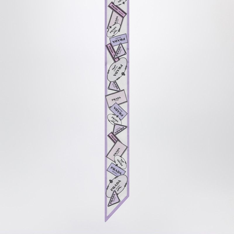 Prada Prada Lilac Printed Silk Twill Ribbon Size ONE SIZE - 2 Thumbnail