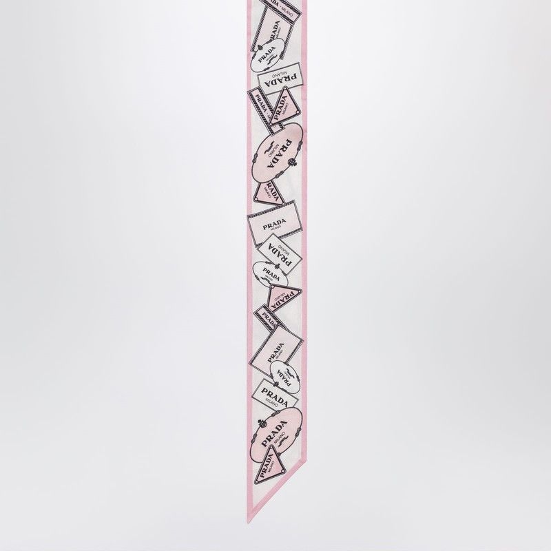 Prada Prada Printed Pink Ribbon In Silk Twill Size ONE SIZE - 2 Thumbnail
