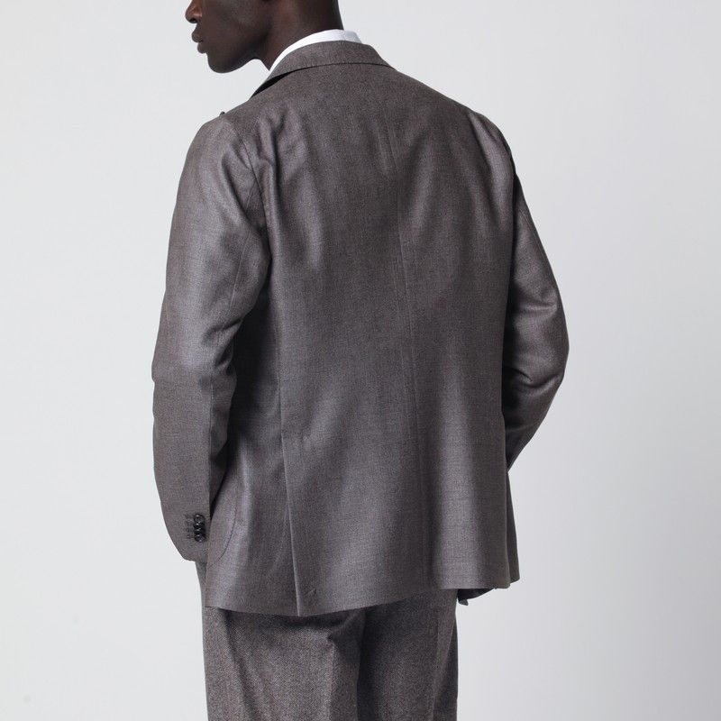 Tagliatore Tagliatore Grey Silk And Wool Double-Breasted Jacket Size US S / EU 44-46 / 1 - 2 Thumbnail
