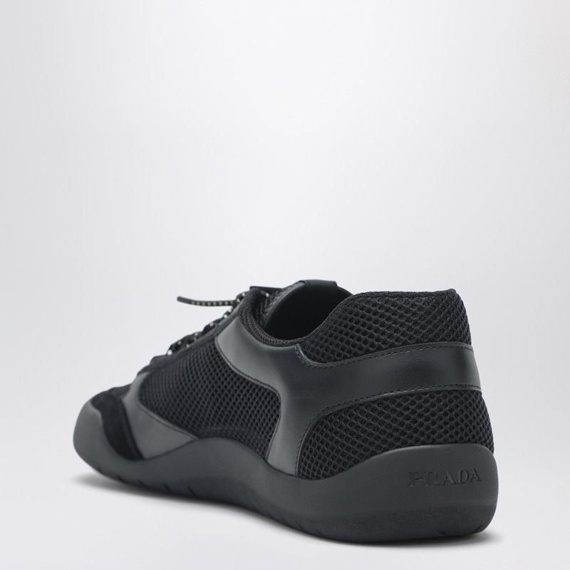 Prada Prada Black Speedrock Sneakers In Leather And Mesh Size US 12 / EU 45 - 2 Thumbnail