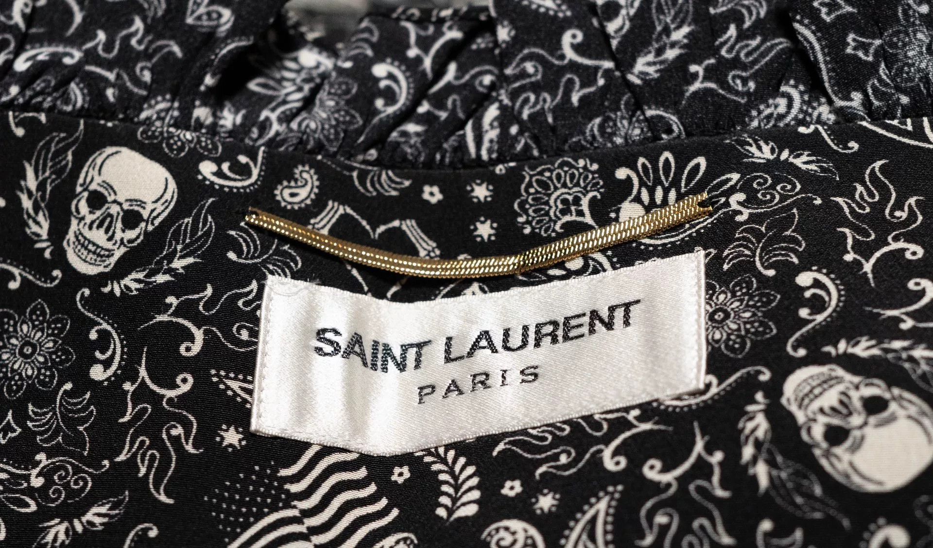 Saint Laurent Paris Saint Laurent Silk Printed Mini Skirt Size 34" / US 12 / IT 48 - 3 Thumbnail