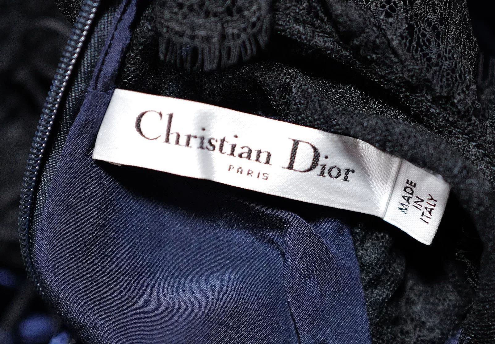 Dior Christian Dior Midnight Blue Velvet Lace Dress Size XS / US 0-2 / IT 36-38 - 4 Thumbnail