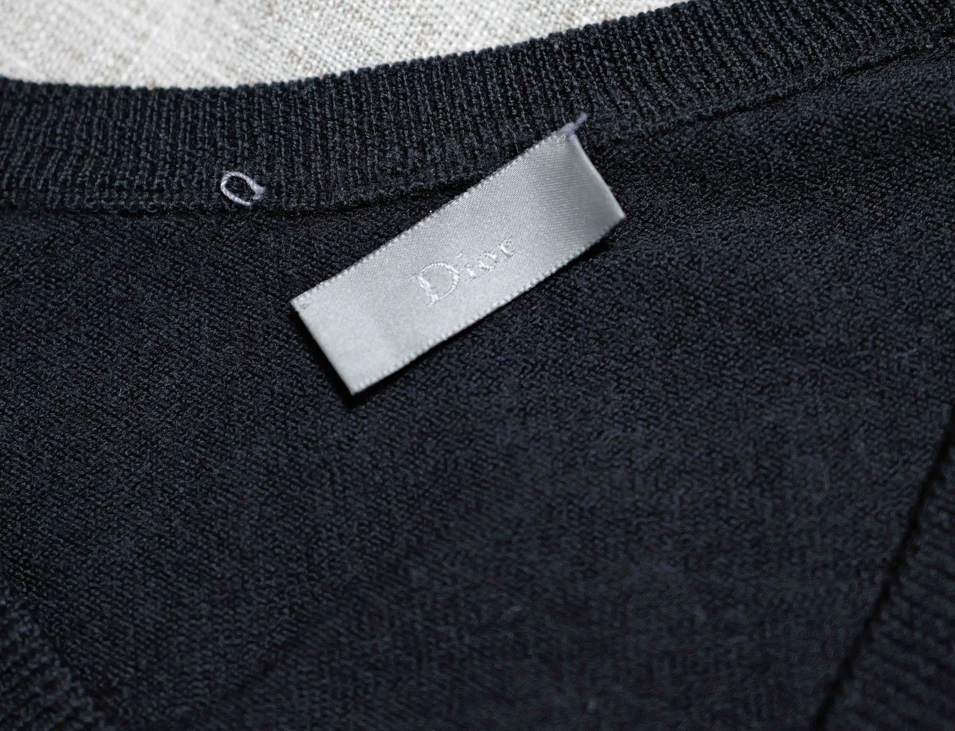 Dior Dior Homme Black V-Neck Wool Sweater Size US S / EU 44-46 / 1 - 3 Thumbnail