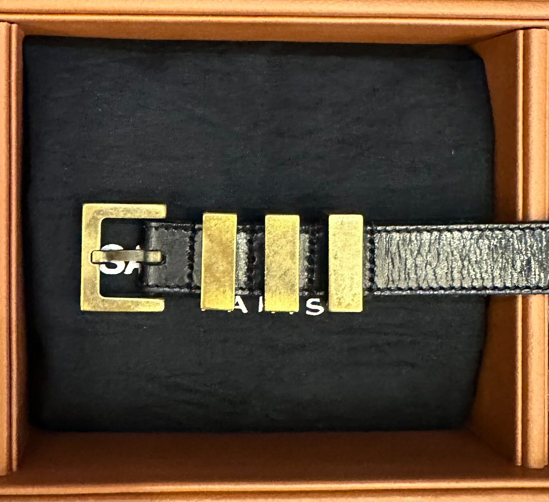 Saint Laurent Paris SLP Three-Section Gold Buckle Belt Size ONE SIZE - 2 Thumbnail