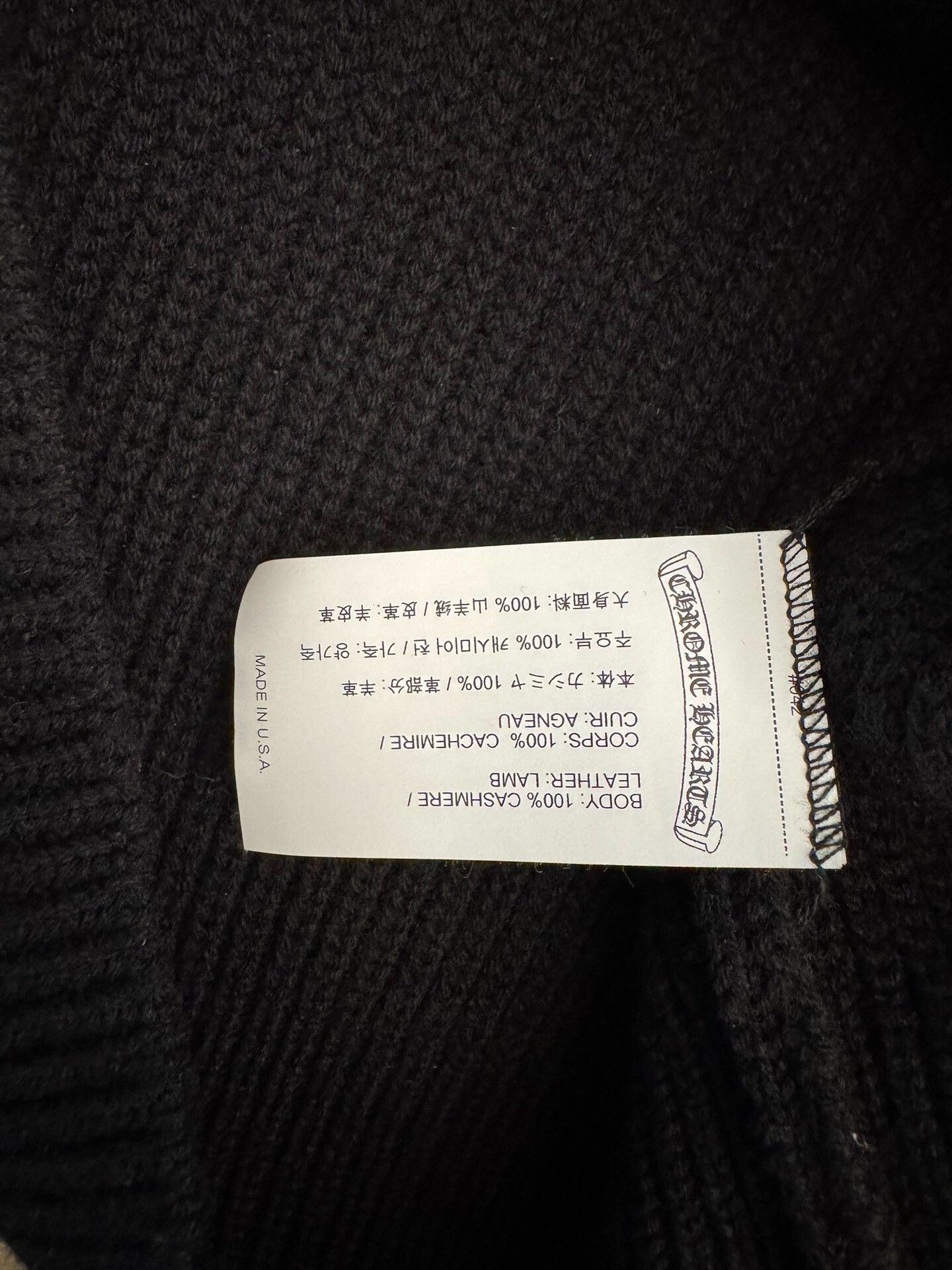 Chrome Hearts Chrome Hearts Black Cashmere Half-Zip Sweater Size US L / EU 52-54 / 3 - 4 Thumbnail
