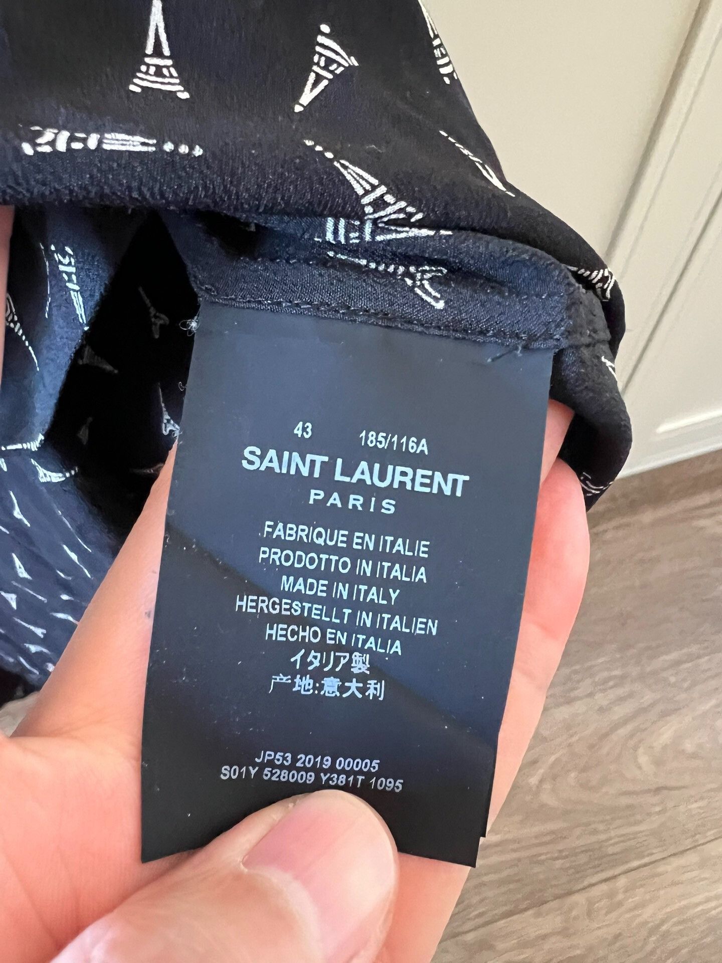 Saint Laurent Paris Saint Laurent Eiffel Tower Print Shirt Size US M / EU 48-50 / 2 - 6 Thumbnail