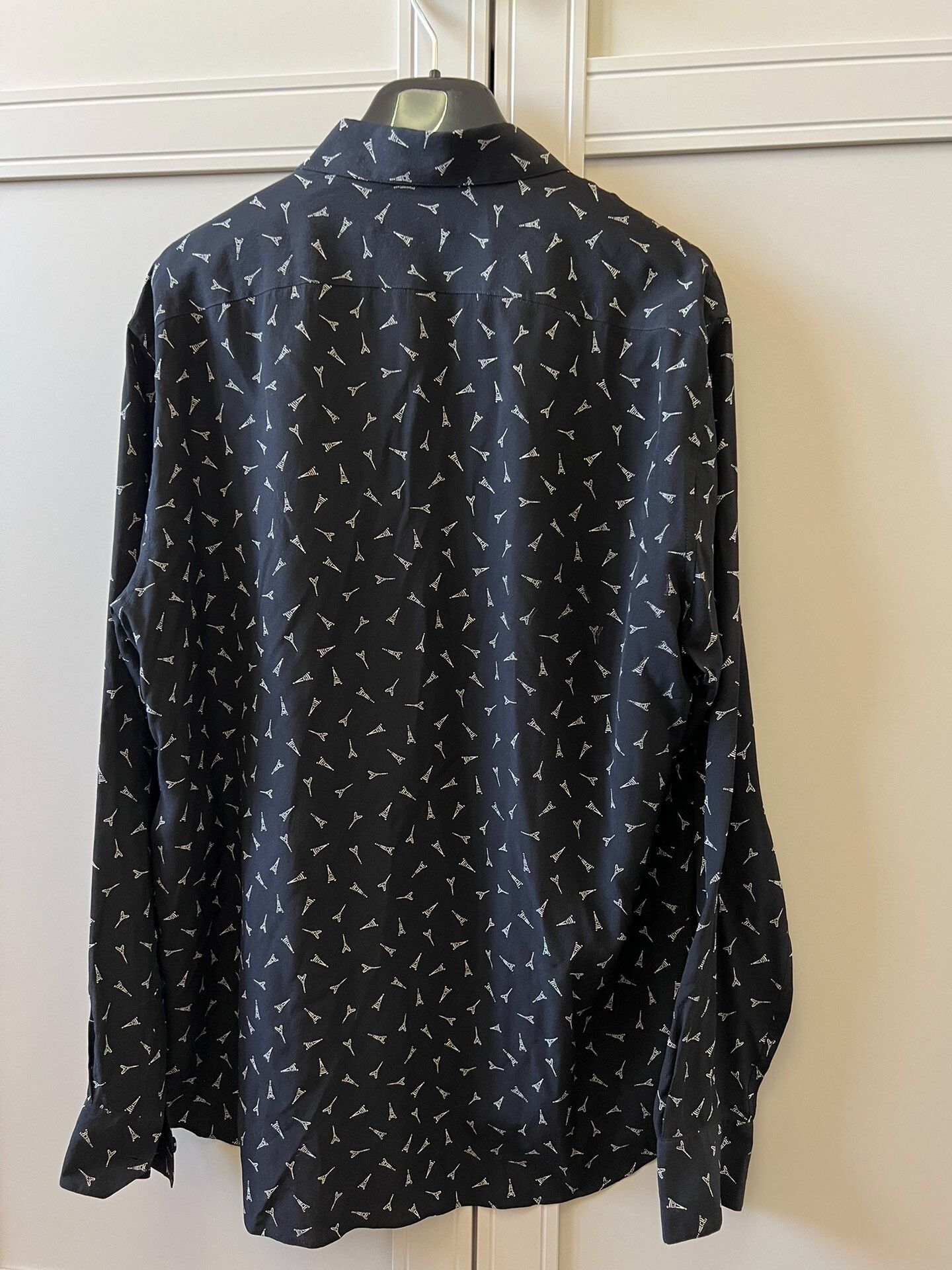 Saint Laurent Paris Saint Laurent Eiffel Tower Print Shirt Size US M / EU 48-50 / 2 - 2 Thumbnail