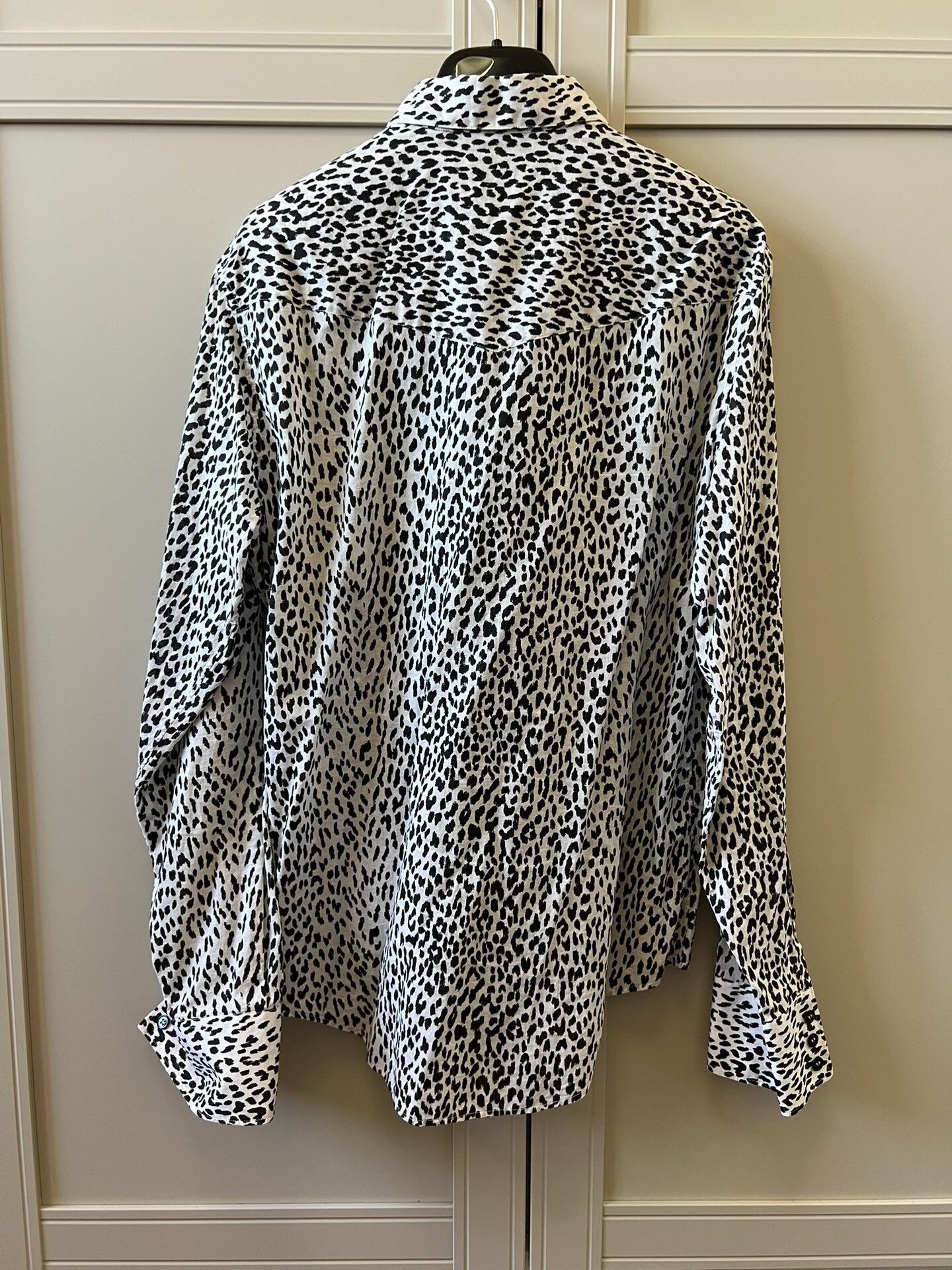 Saint Laurent Paris Saint Laurent White Leopard Print Shirt Size US M / EU 48-50 / 2 - 2 Thumbnail