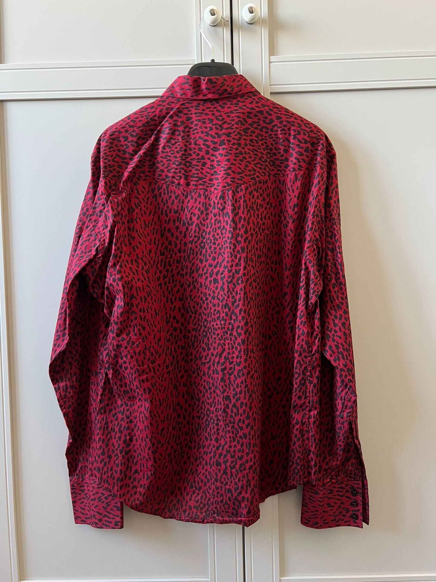 Saint Laurent Paris Saint Laurent Red Leopard Print Shirt Size M / US 6-8 / IT 42-44 - 2 Thumbnail