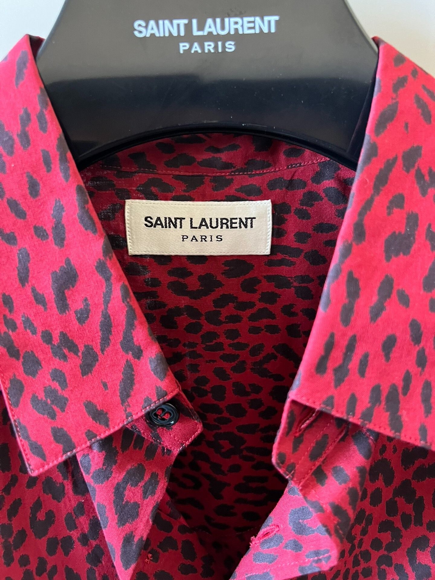 Saint Laurent Paris Saint Laurent Red Leopard Print Shirt Size M / US 6-8 / IT 42-44 - 5 Thumbnail