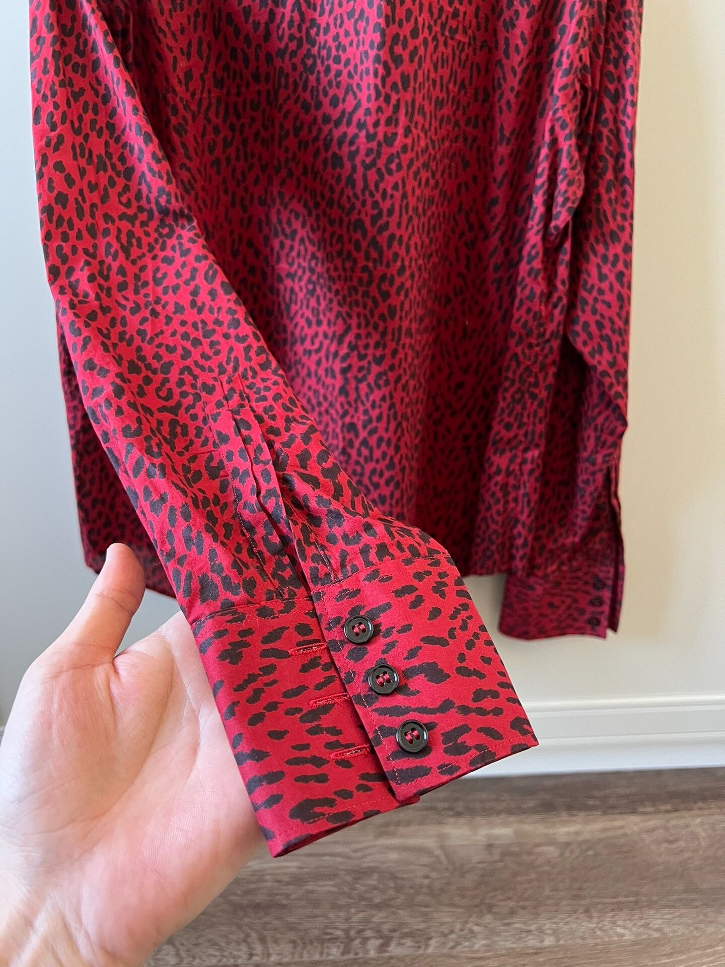 Saint Laurent Paris Saint Laurent Red Leopard Print Shirt Size M / US 6-8 / IT 42-44 - 4 Thumbnail