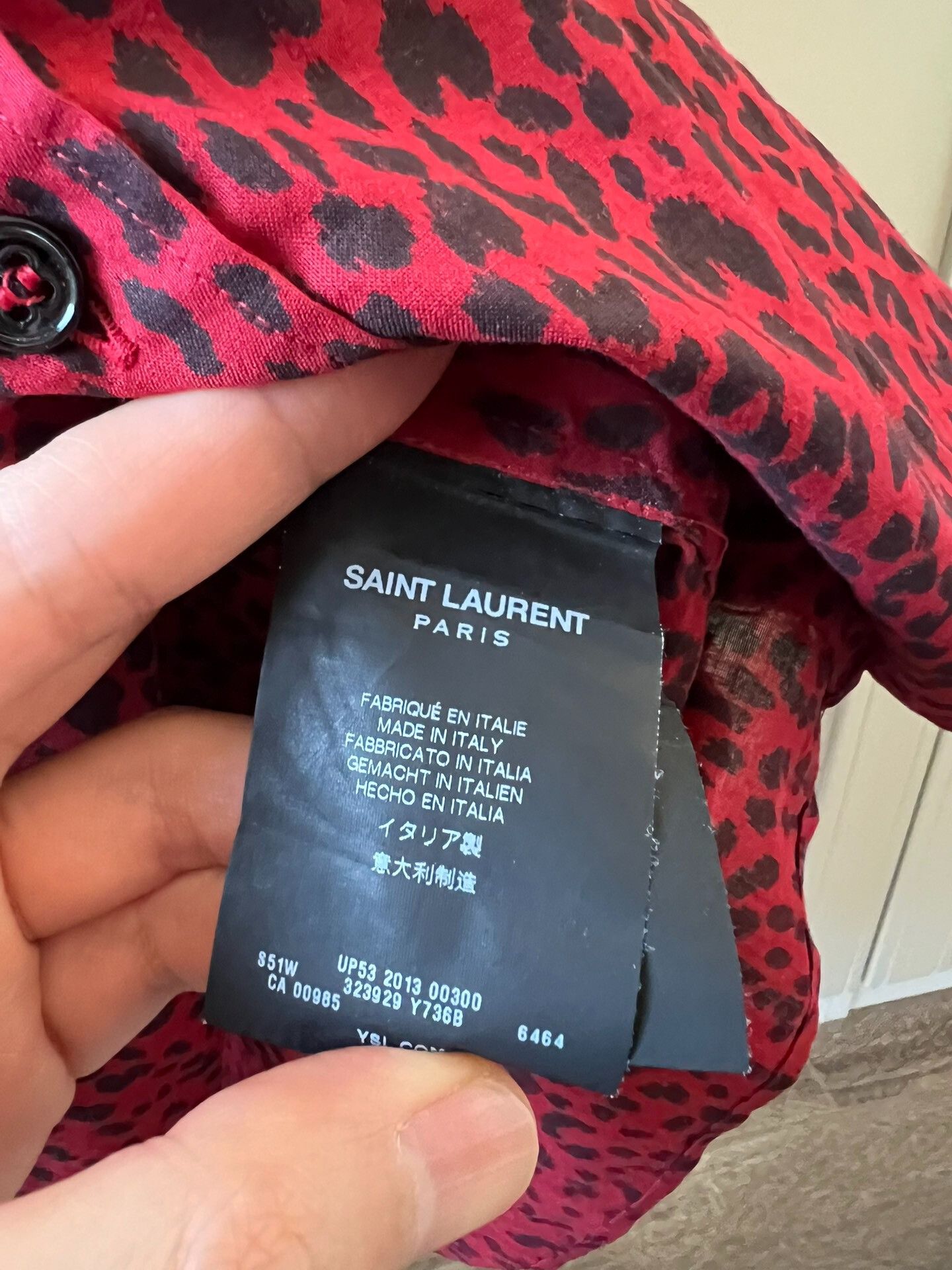 Saint Laurent Paris Saint Laurent Red Leopard Print Shirt Size M / US 6-8 / IT 42-44 - 7 Thumbnail