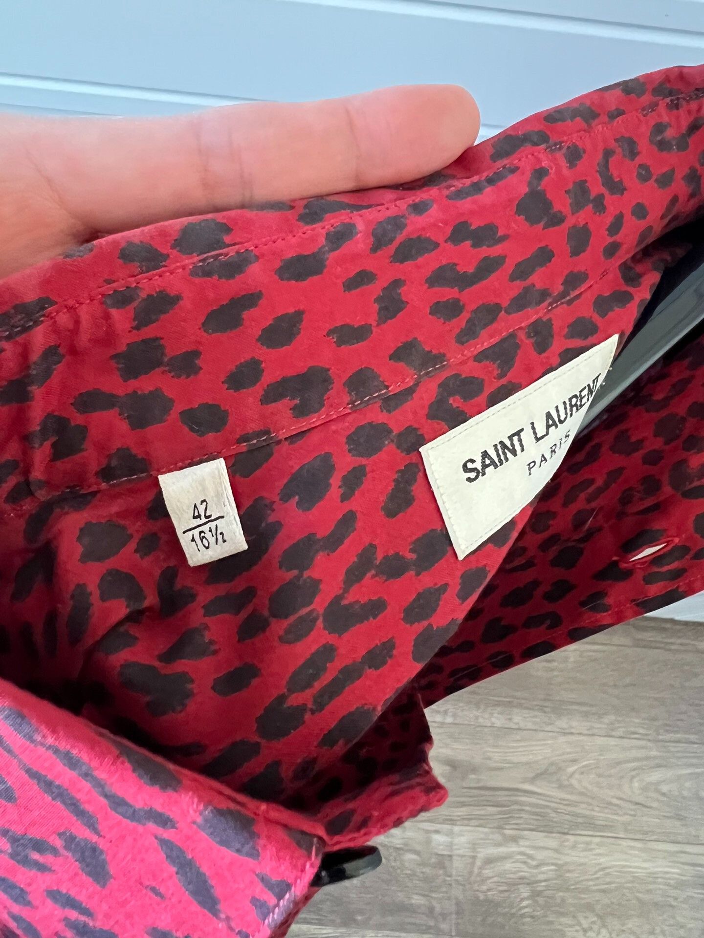 Saint Laurent Paris Saint Laurent Red Leopard Print Shirt Size M / US 6-8 / IT 42-44 - 6 Thumbnail