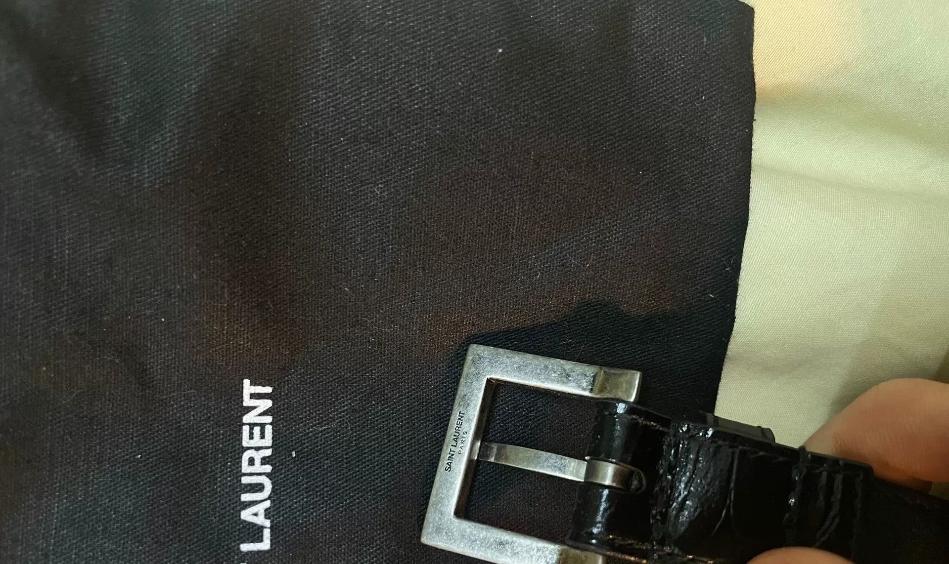 Yves Saint Laurent Saint Laurent Crocodile Pattern Belt Unisex Size ONE SIZE - 4 Thumbnail